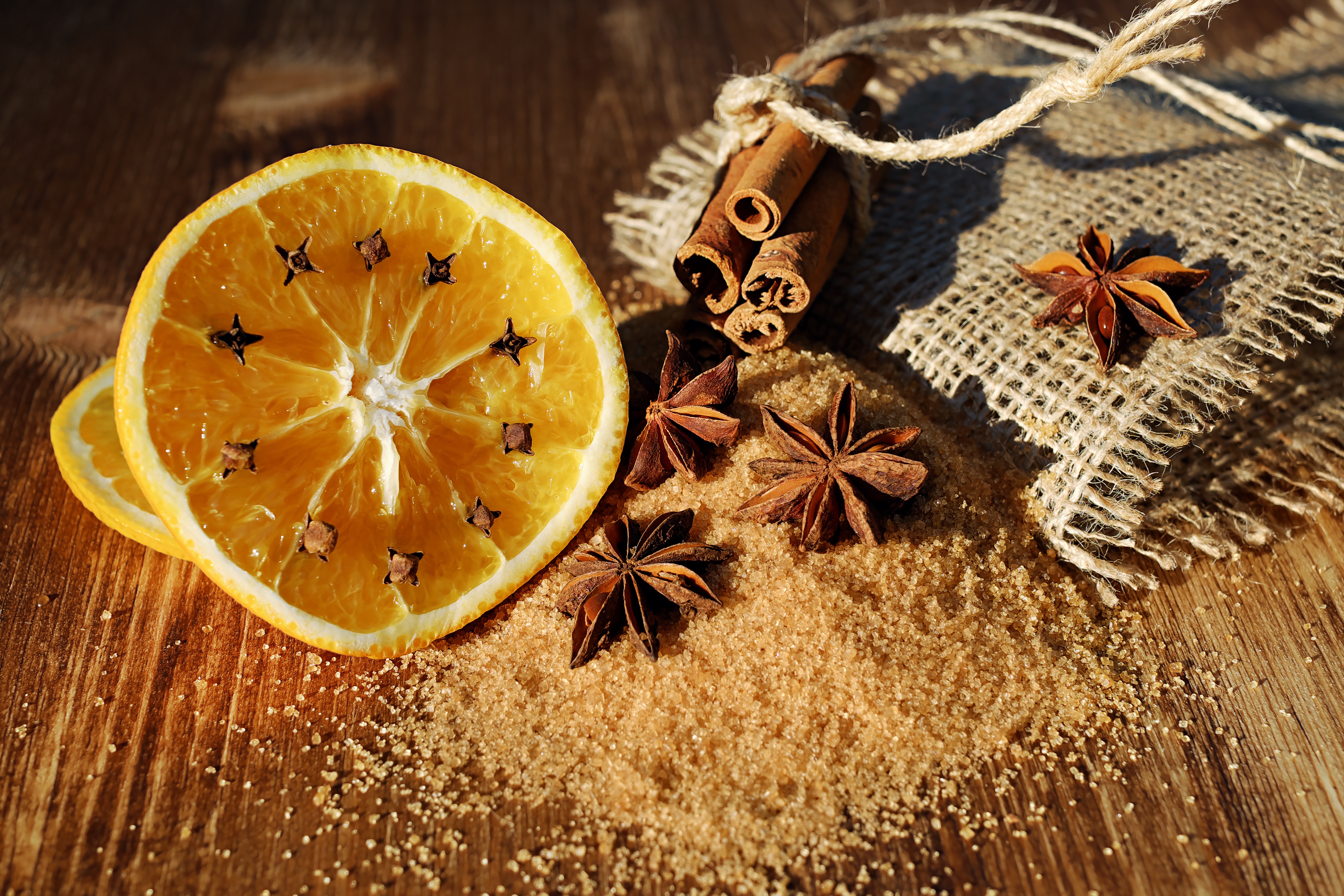 Download mobile wallpaper Food, Cinnamon, Lemon, Spices, Star Anise for free.