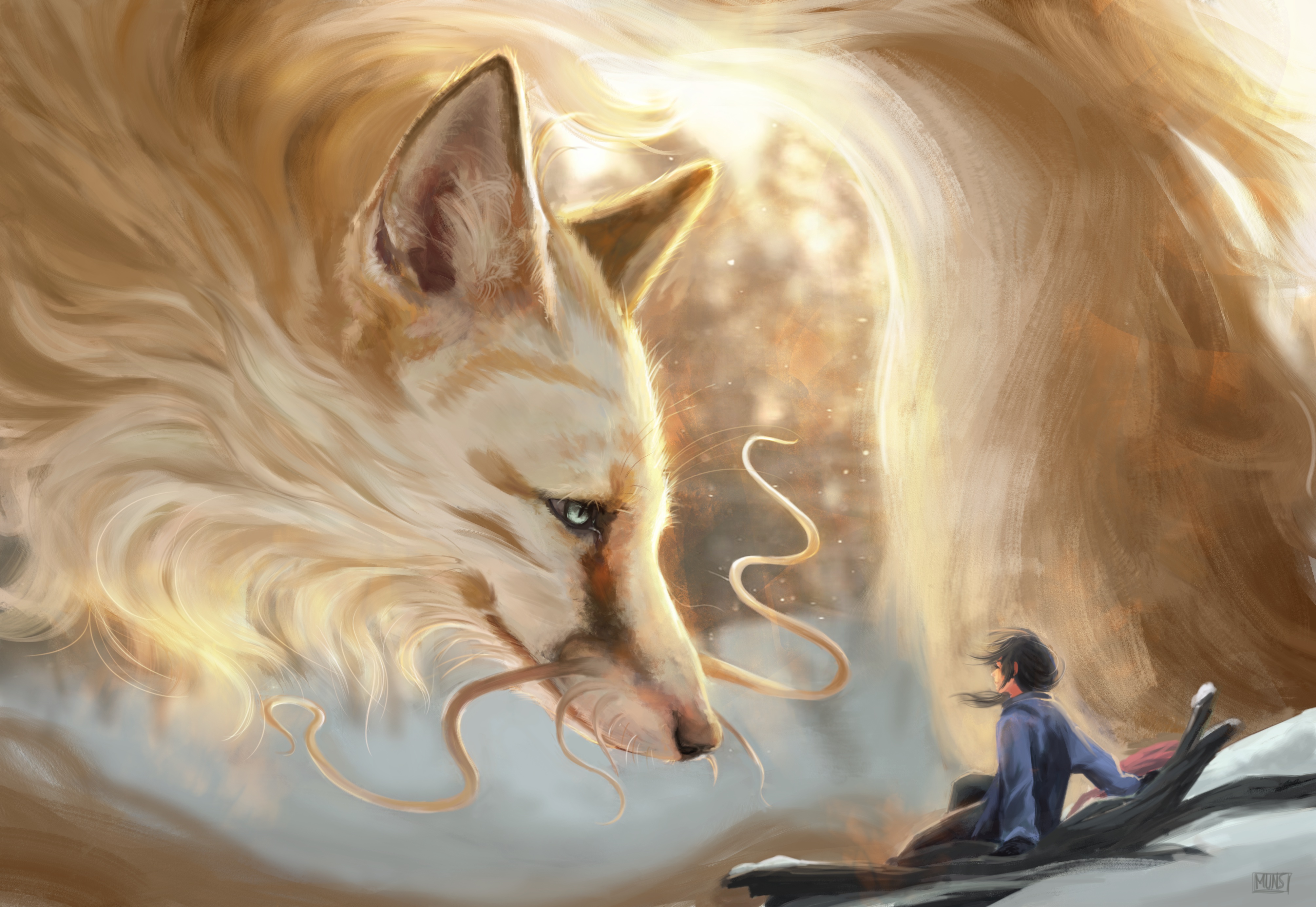 Download mobile wallpaper Fantasy, Fox, Spirit, Fantasy Animals for free.