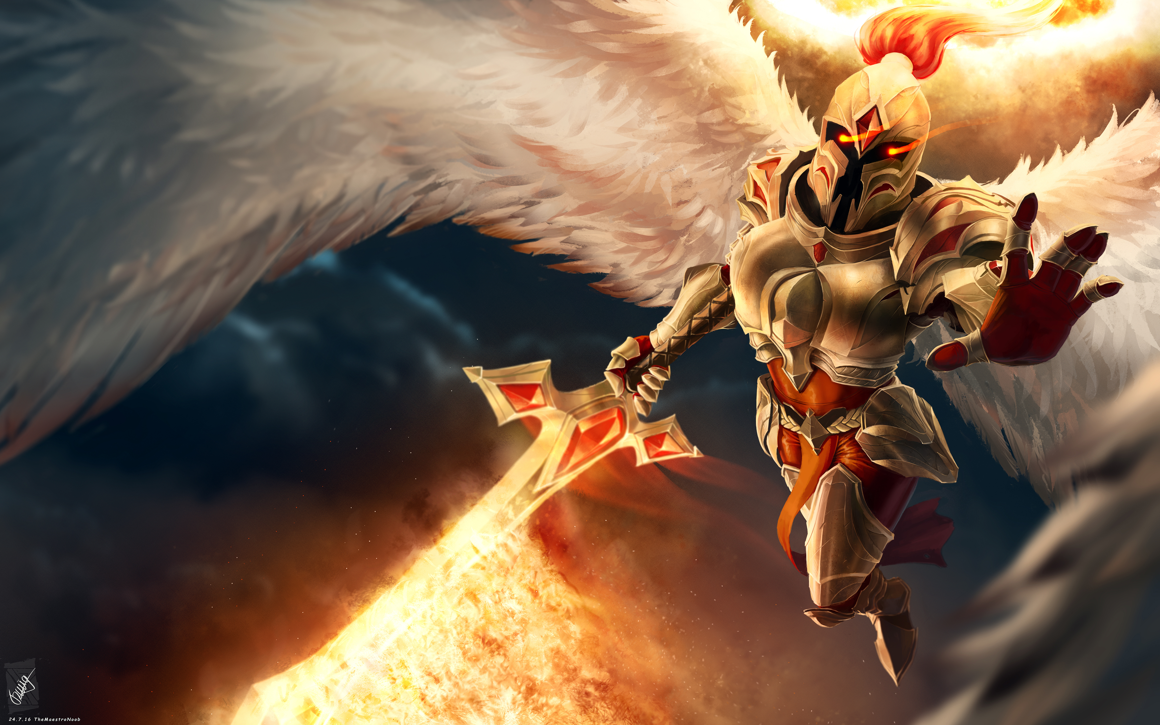 Download mobile wallpaper League Of Legends, Armor, Sword, Video Game, Angel Warrior, Kayle (League Of Legends) for free.