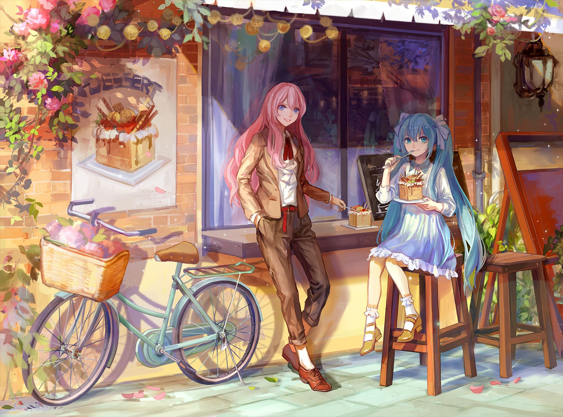 Free download wallpaper Anime, Vocaloid, Hatsune Miku, Luka Megurine on your PC desktop