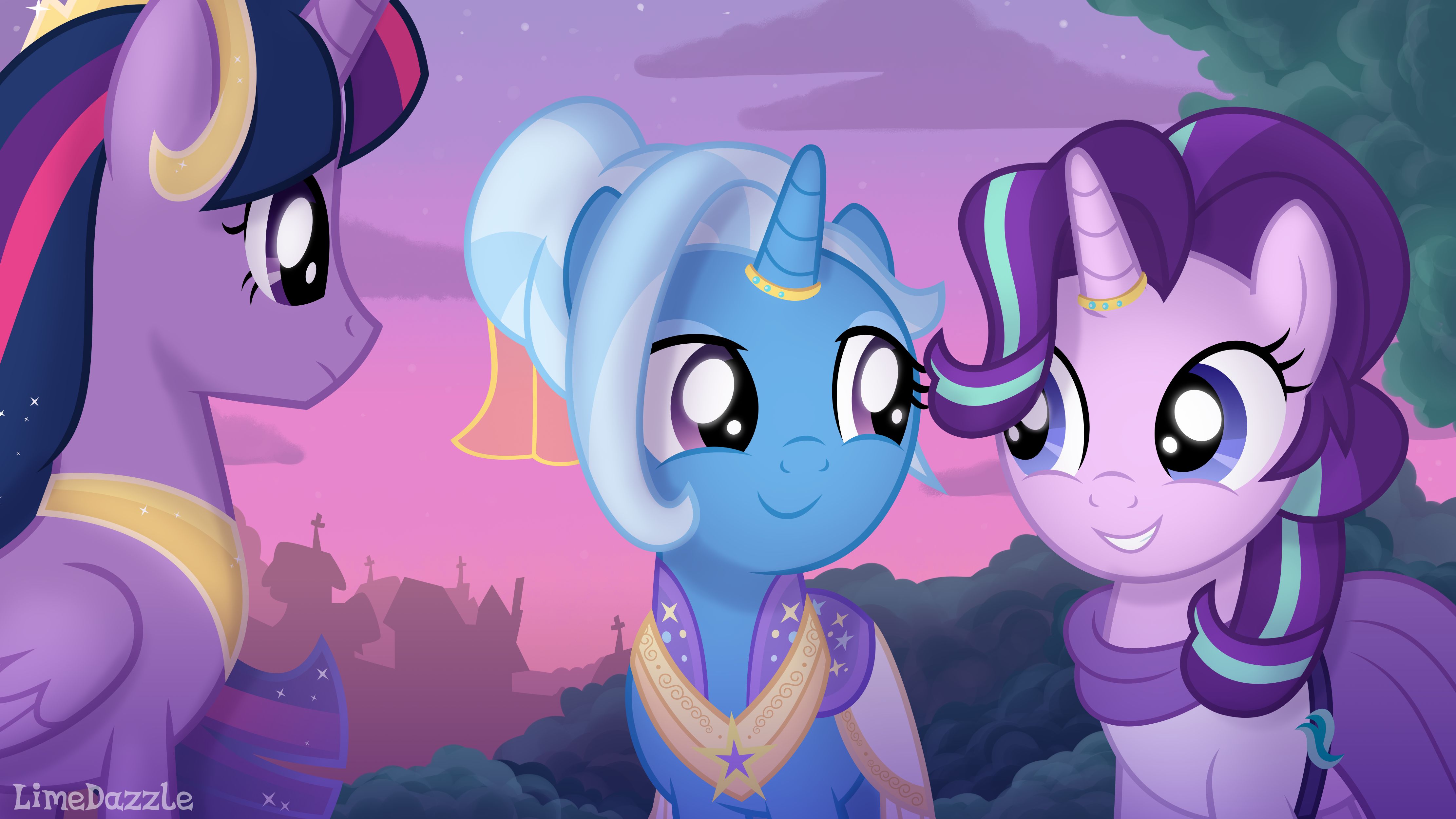 Free download wallpaper My Little Pony, Twilight Sparkle, Tv Show, My Little Pony: Friendship Is Magic, Trixie (My Little Pony), Starlight Glimmer on your PC desktop