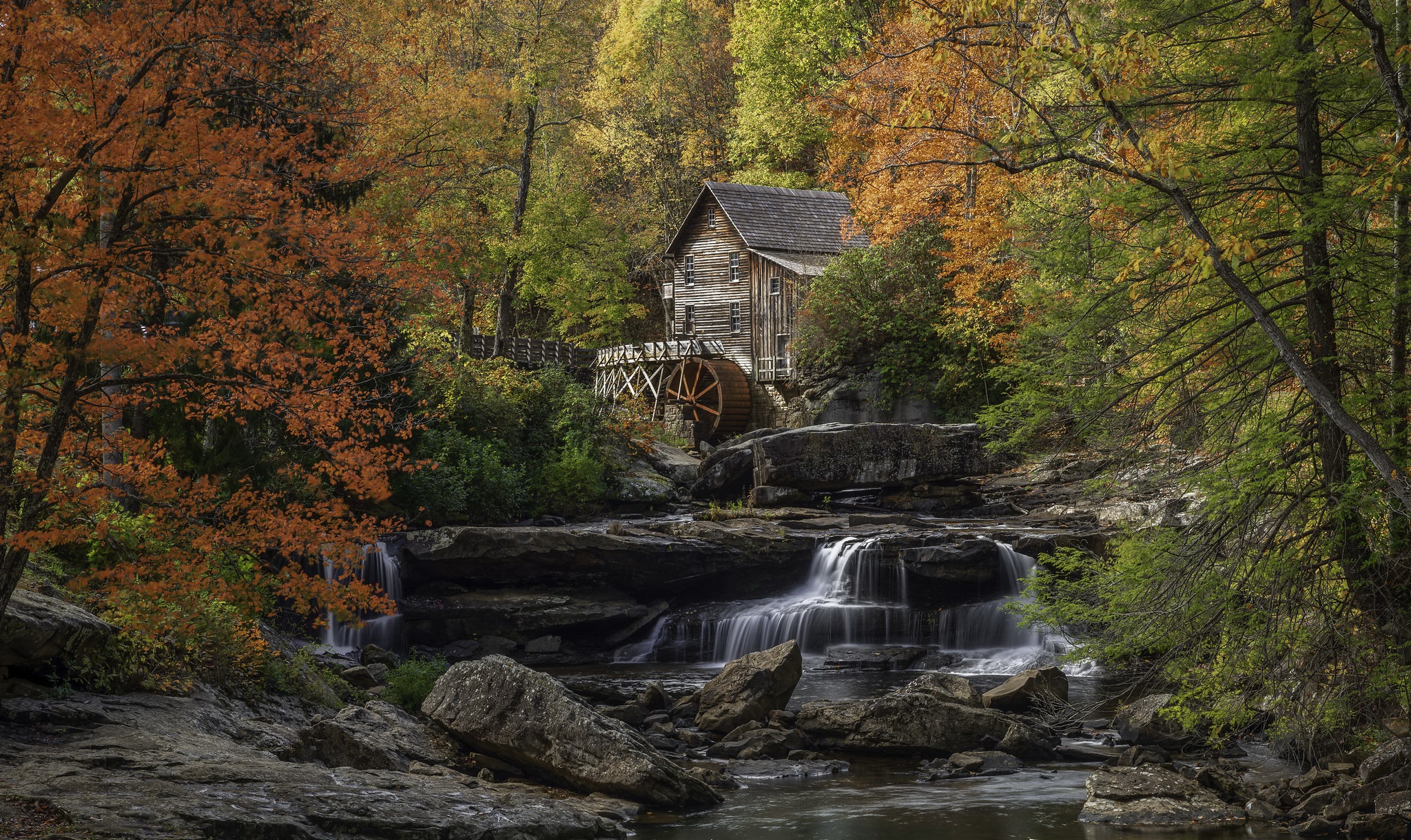 Handy-Wallpaper Wasserfall, Fluss, Menschengemacht, Wassermühle kostenlos herunterladen.