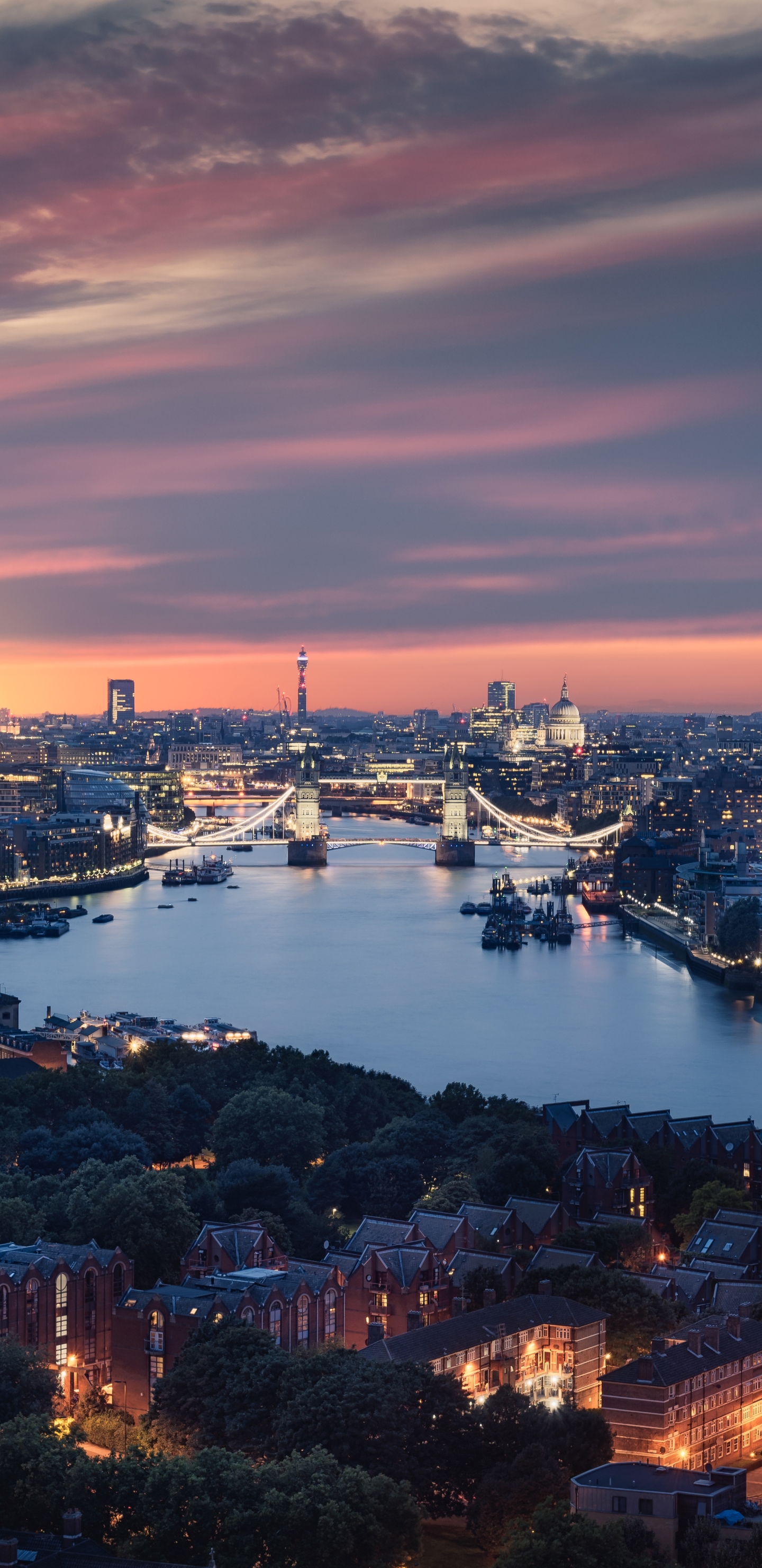 Free download wallpaper Cities, Sunset, Night, London, City, Skyscraper, Building, Cityscape, River, England, Thames, Tower Bridge, Man Made on your PC desktop