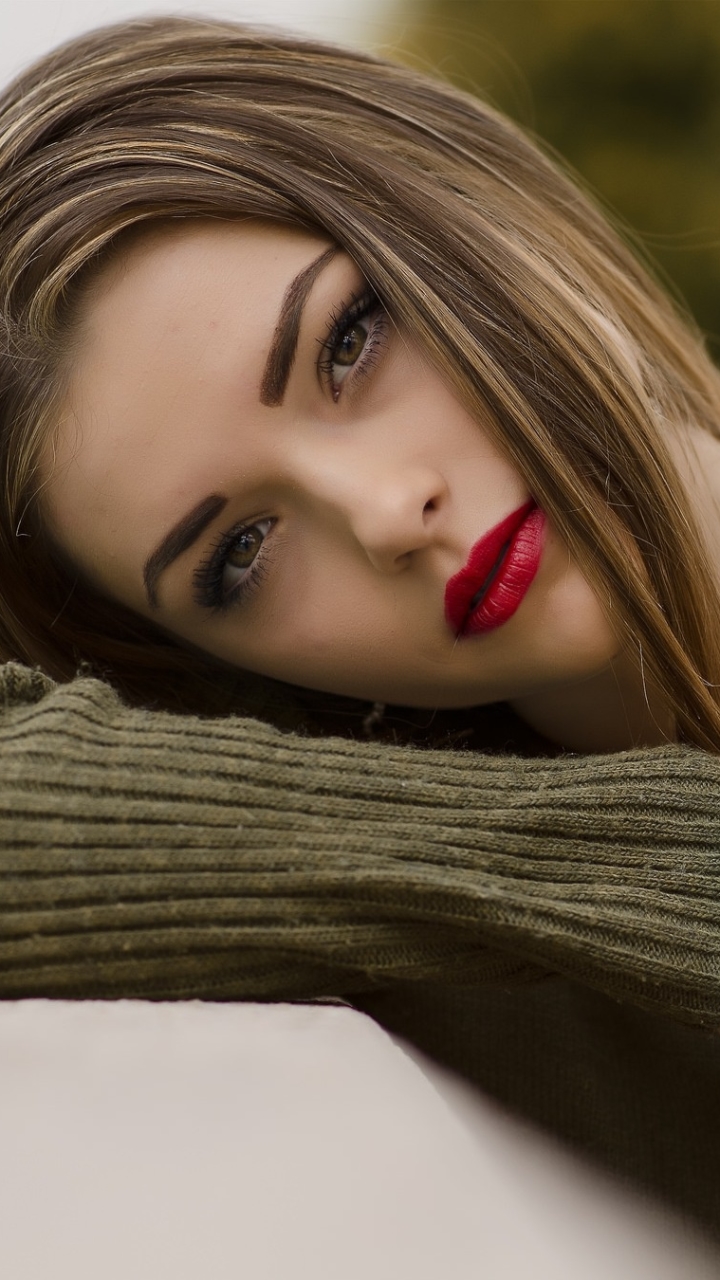 Download mobile wallpaper Brunette, Model, Women, Lipstick for free.