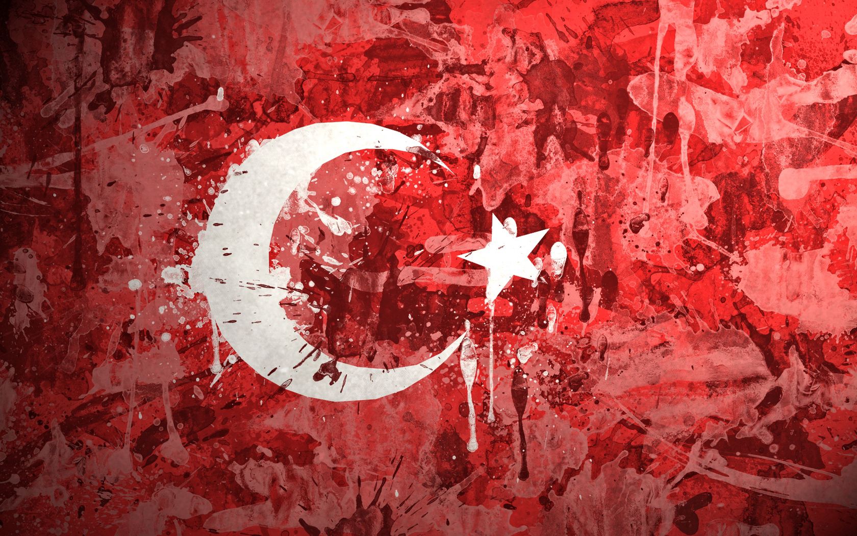 turkey, flag, background, texture, textures, paint, stains, spots Full HD