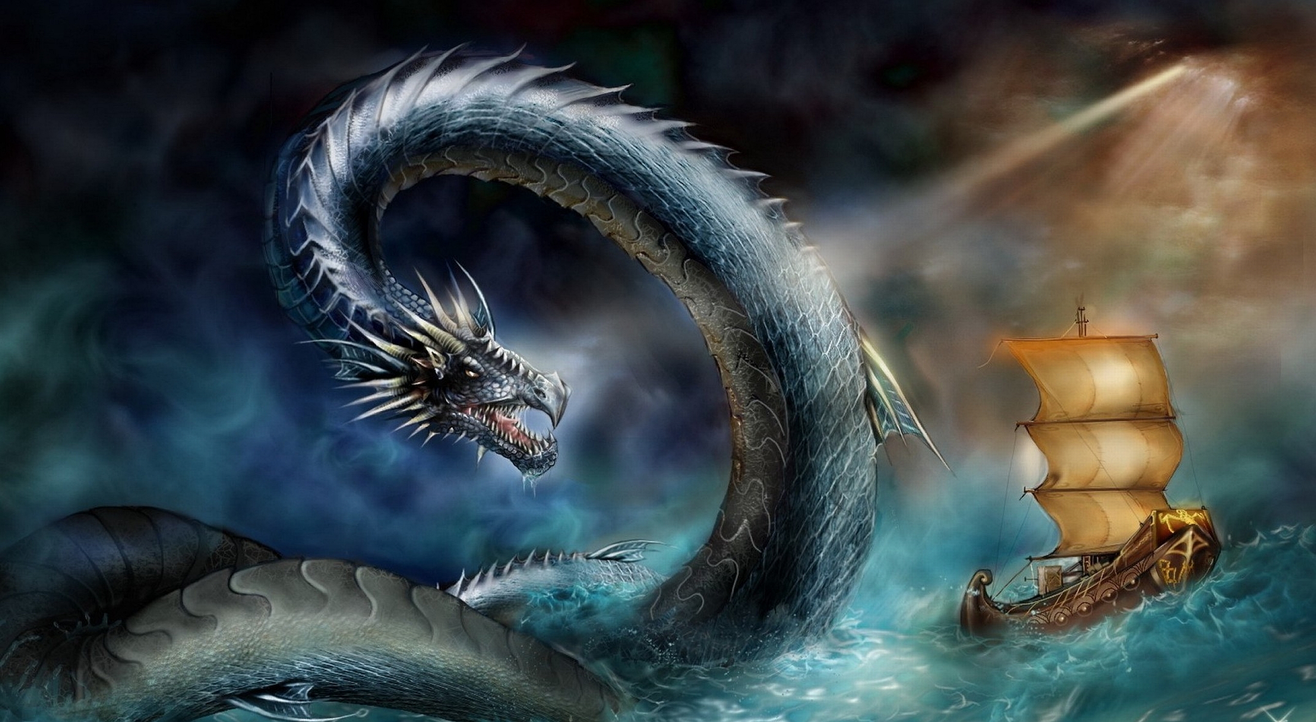 Download mobile wallpaper Sea Monster, Fantasy for free.