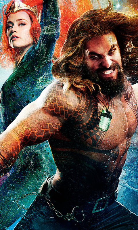Download mobile wallpaper Movie, Aquaman, Amber Heard, Jason Momoa, Mera (Dc Comics), Aquaman (Movie) for free.