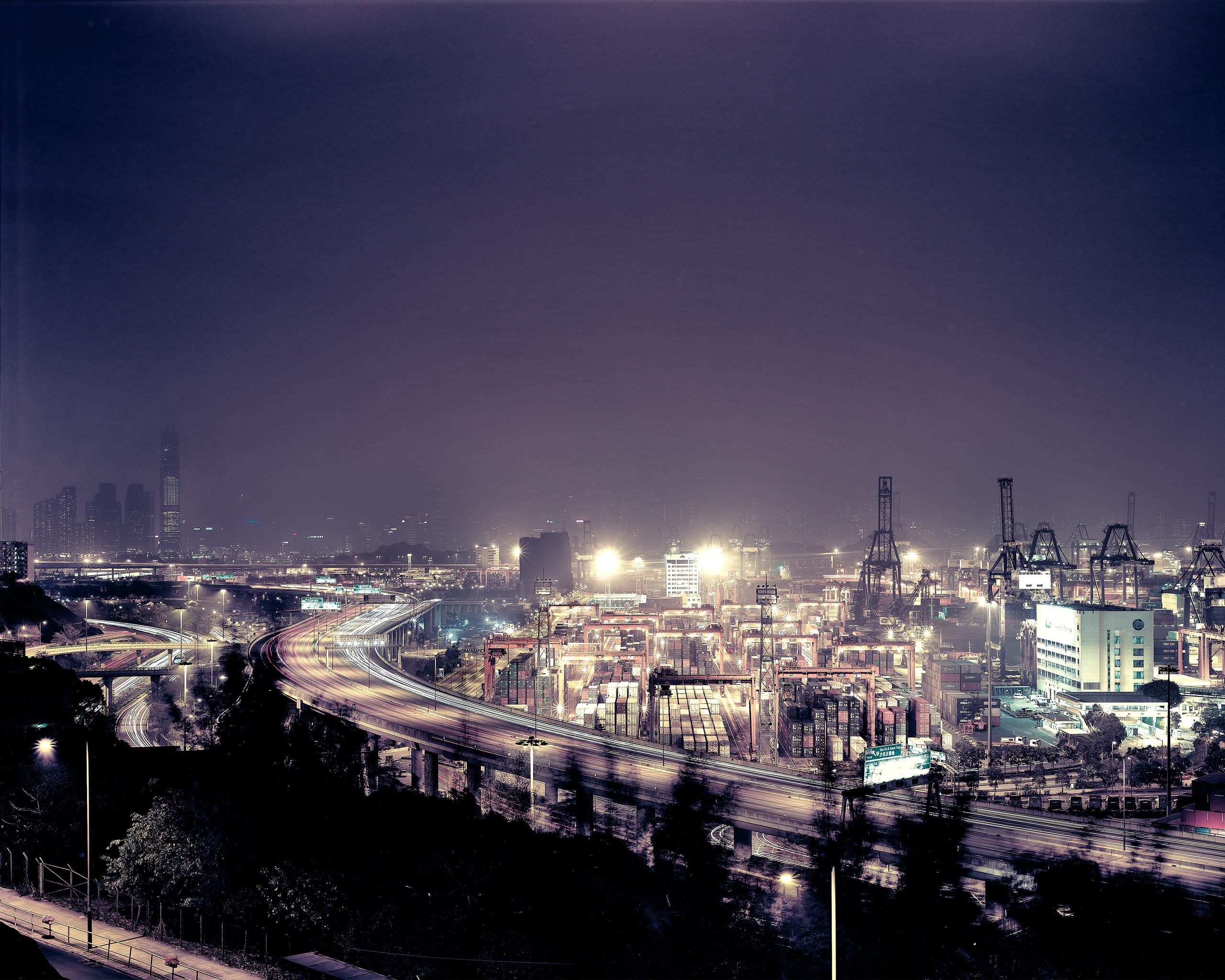 cities, night, building, view from above, hong kong, hong kong s a r 4K