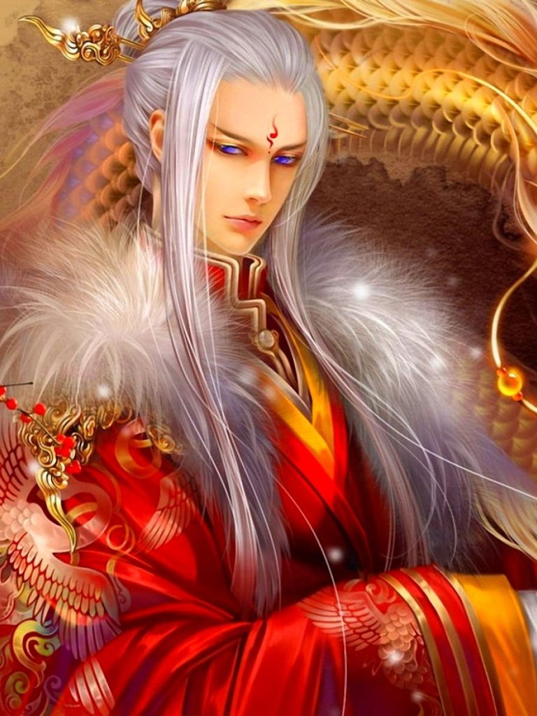Download mobile wallpaper Fantasy, Dragon, Warrior, Kimono for free.