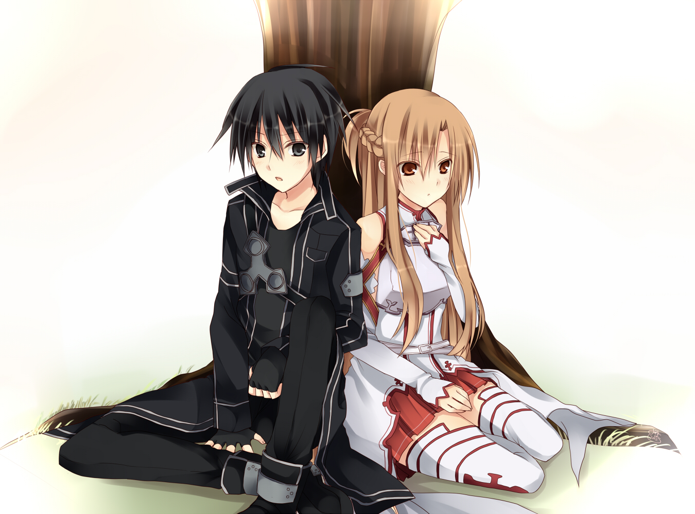 Handy-Wallpaper Sword Art Online, Asuna Yuuki, Kirito (Schwertkunst Online), Animes kostenlos herunterladen.