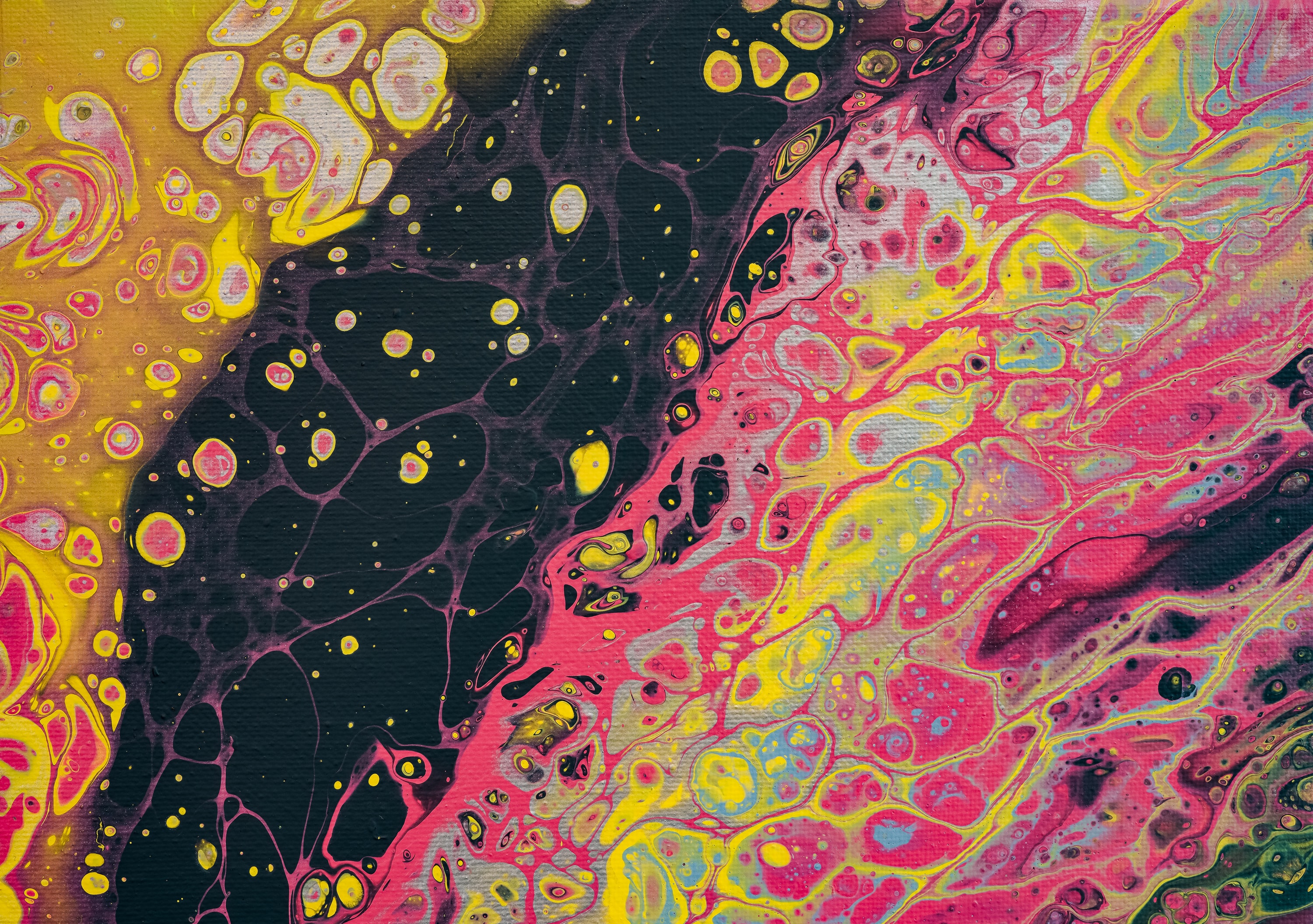 spots, abstract, divorces, multicolored, motley, paint, liquid, stains, fluid art 4K, Ultra HD