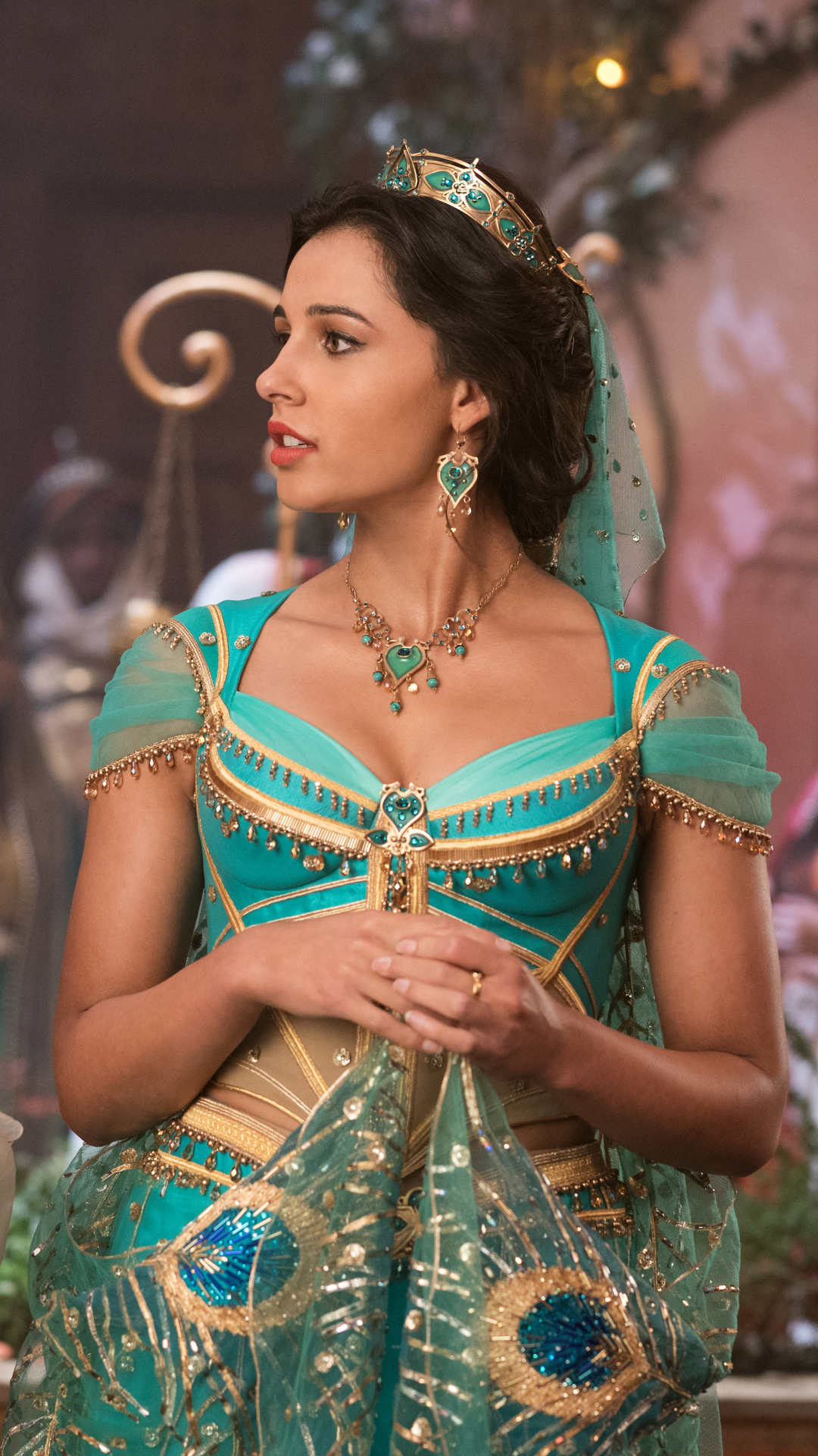 movie, aladdin (2019), naomi scott, princess jasmine