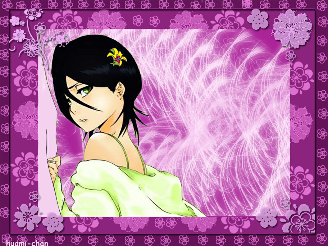 Handy-Wallpaper Bleach, Rukia Kuchiki, Animes kostenlos herunterladen.