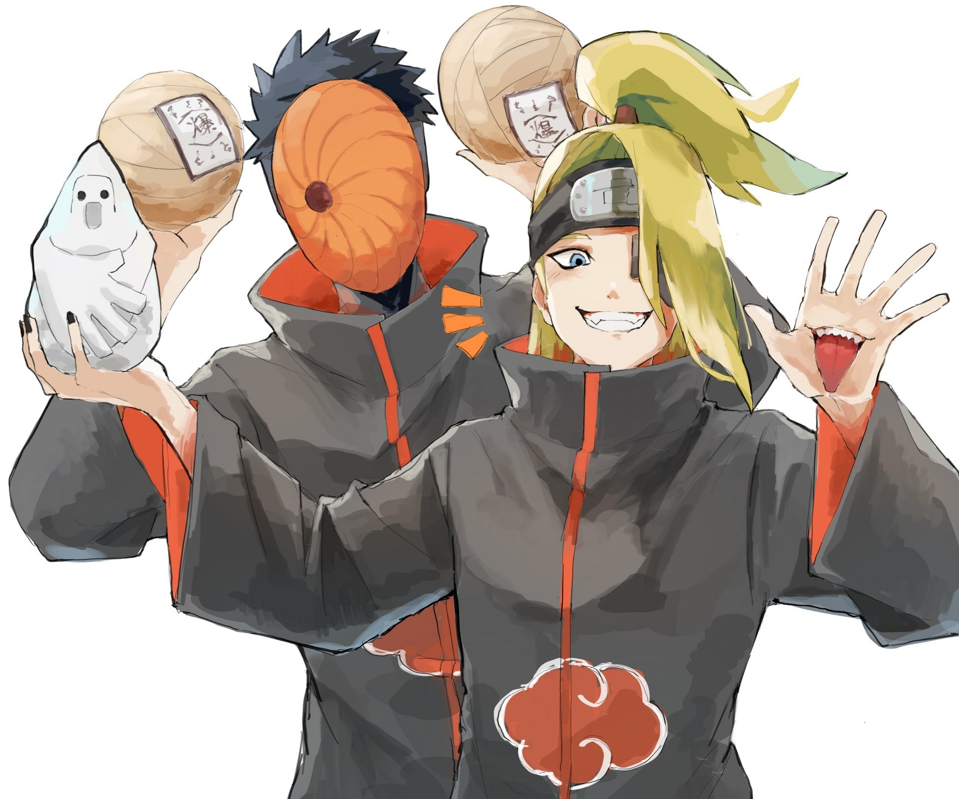 Free download wallpaper Anime, Naruto, Deidara (Naruto), Obito Uchiha on your PC desktop