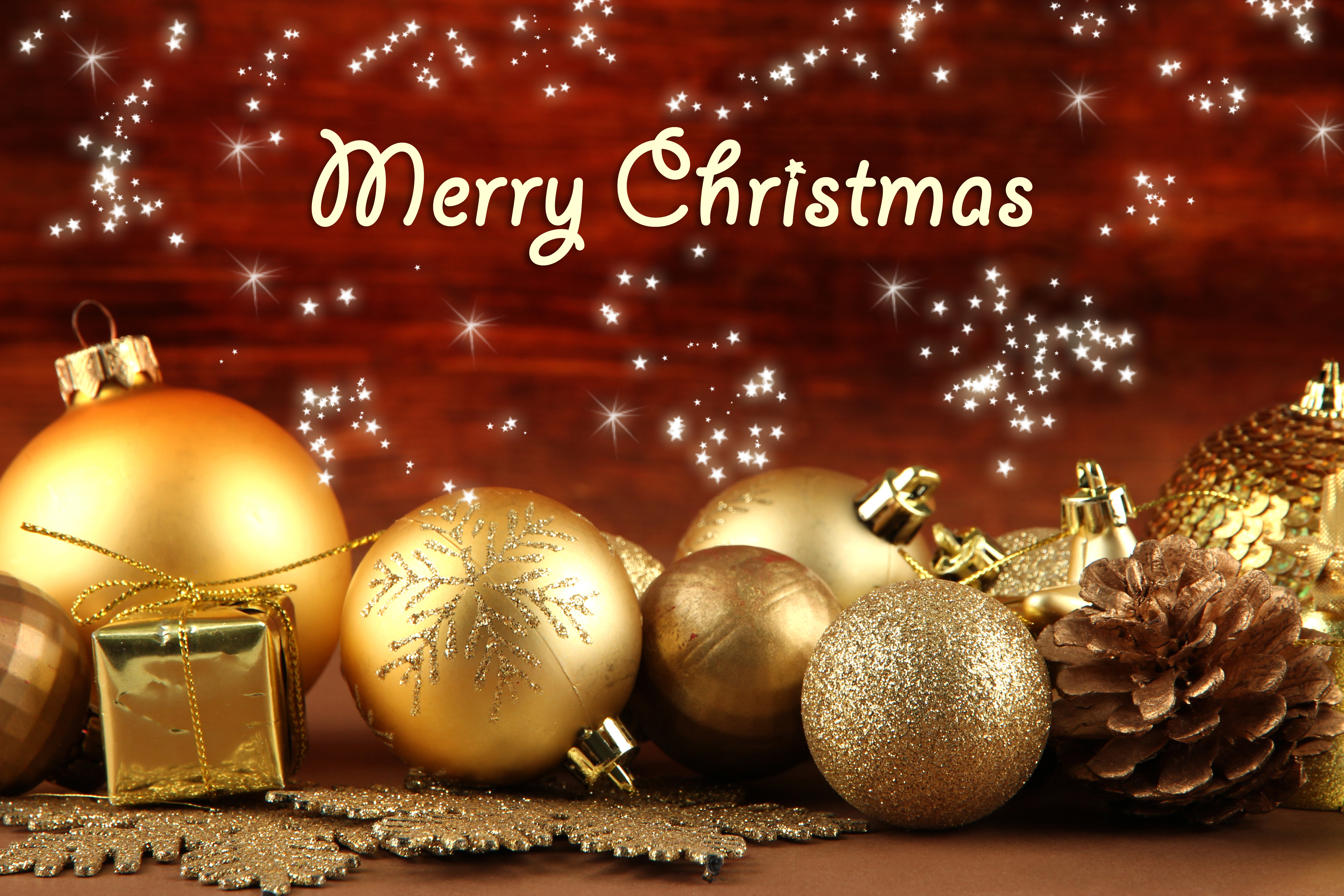 Download mobile wallpaper Gold, Christmas, Holiday, Christmas Ornaments, Merry Christmas for free.