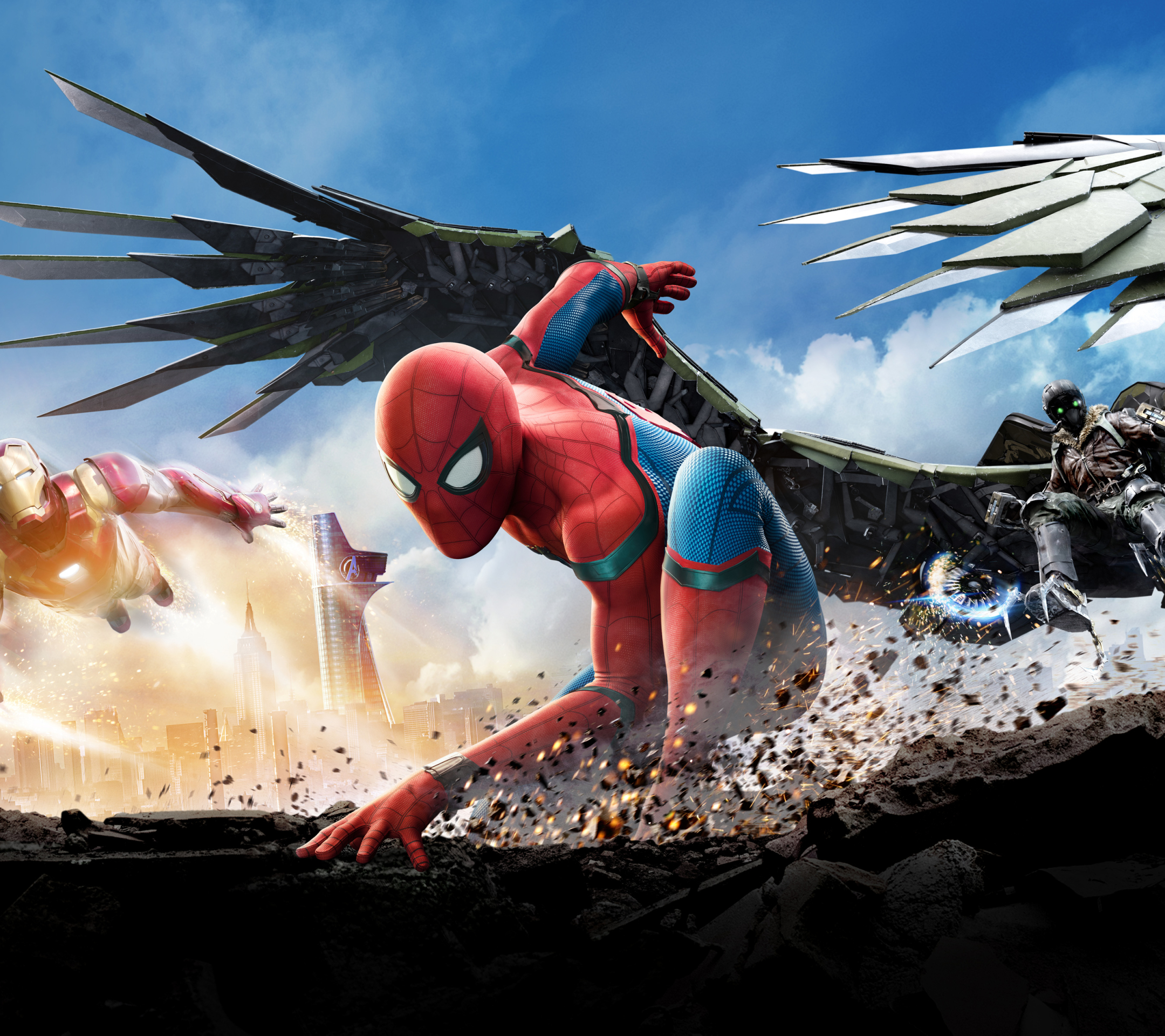 Free download wallpaper Spider Man, Iron Man, Movie, Vulture (Marvel Comics), Tom Holland, Spider Man: Homecoming on your PC desktop