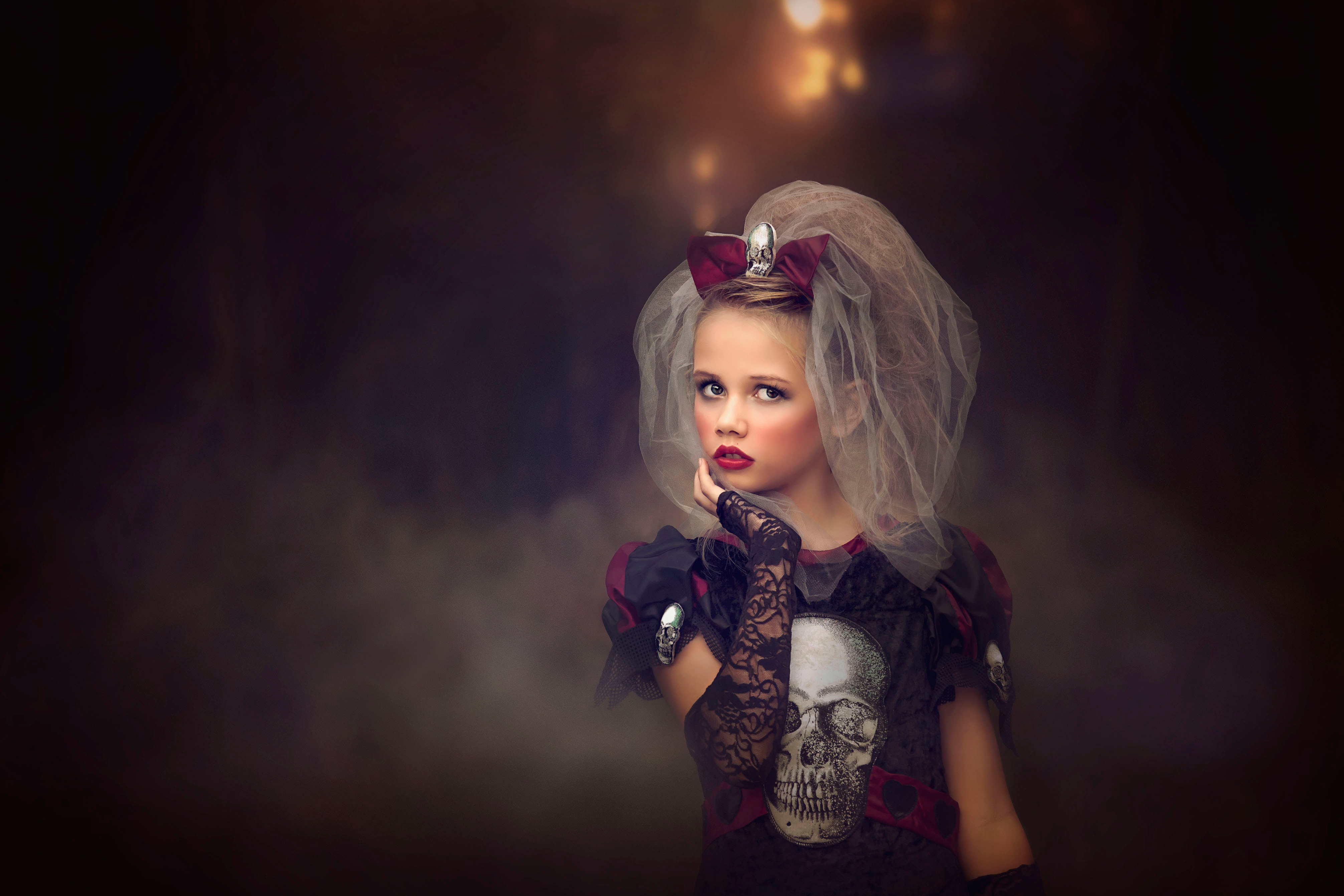 Download mobile wallpaper Halloween, Gothic, Child, Photography, Little Girl for free.