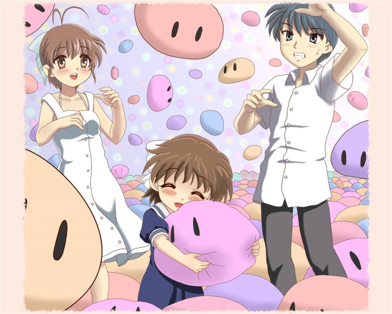 Laden Sie das Animes, Clannad, Nagisa Furukawa, Tomoya Okazaki, Ushio Okazaki-Bild kostenlos auf Ihren PC-Desktop herunter