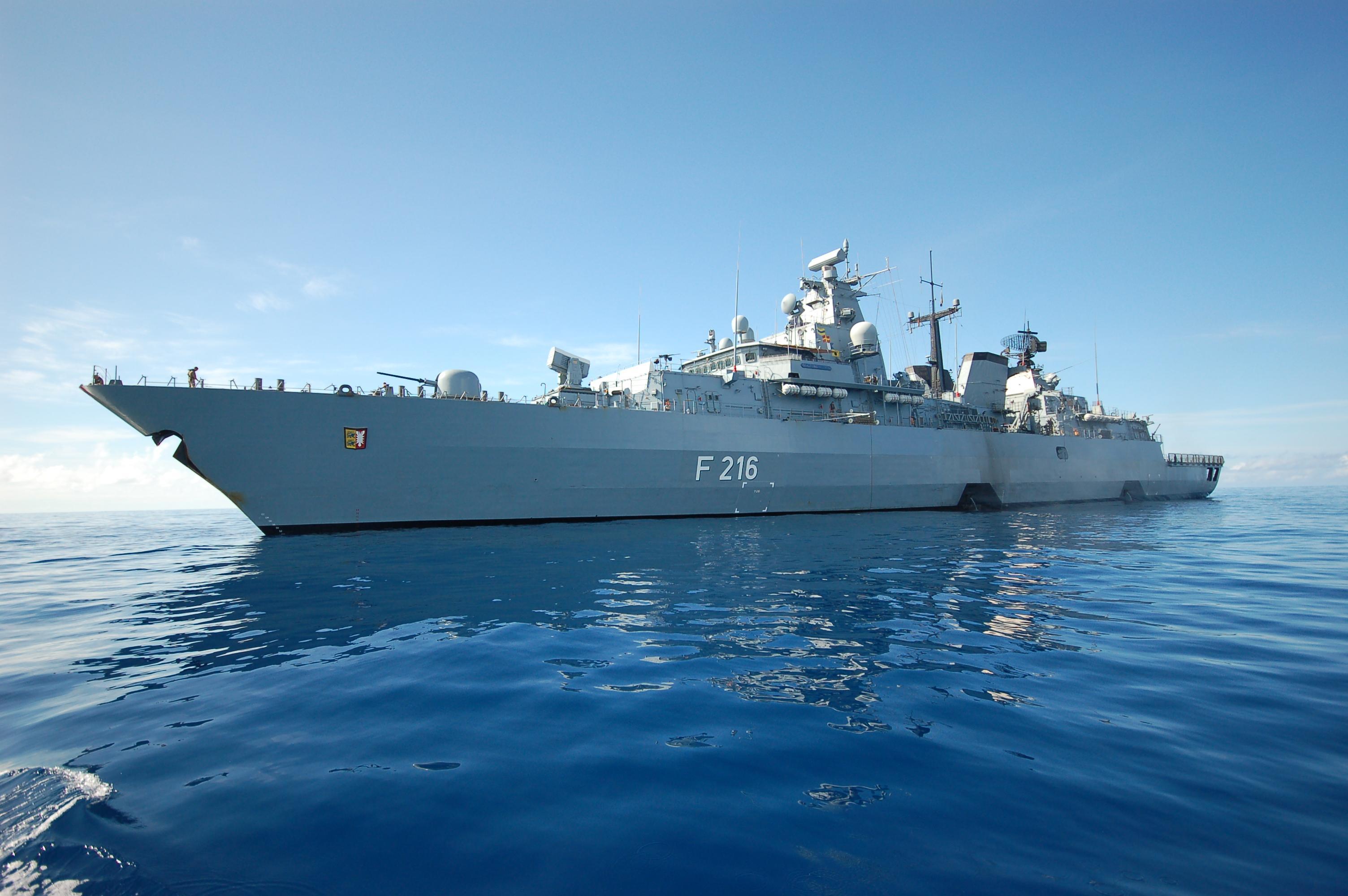 military, german navy, frigate, german frigate schleswig holstein (f216), warship, warships