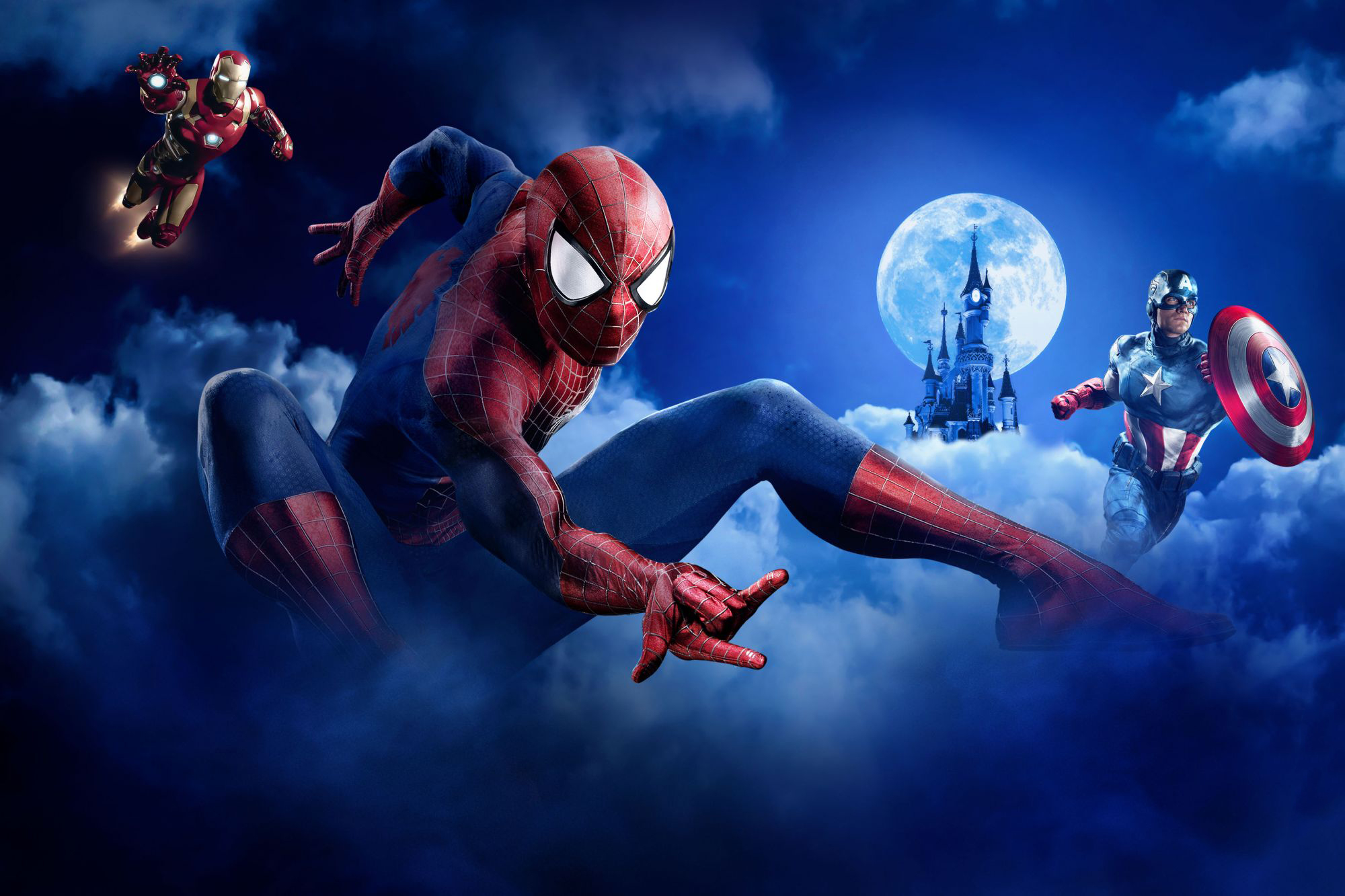 Download mobile wallpaper Spider Man, Iron Man, Captain America, Comics, Marvel Comics for free.