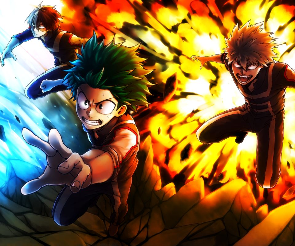 Baixar papel de parede para celular de Anime, Izuku Midoriya, Shoto Todoroki, Katsuki Bakugou, Minha Academia De Heróis gratuito.