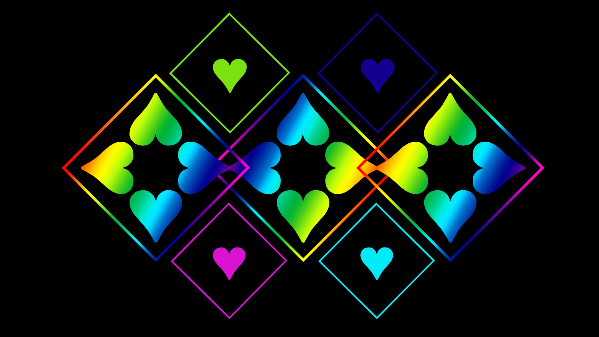 Download mobile wallpaper Abstract, Colors, Gradient, Heart, Shapes, Diamond for free.