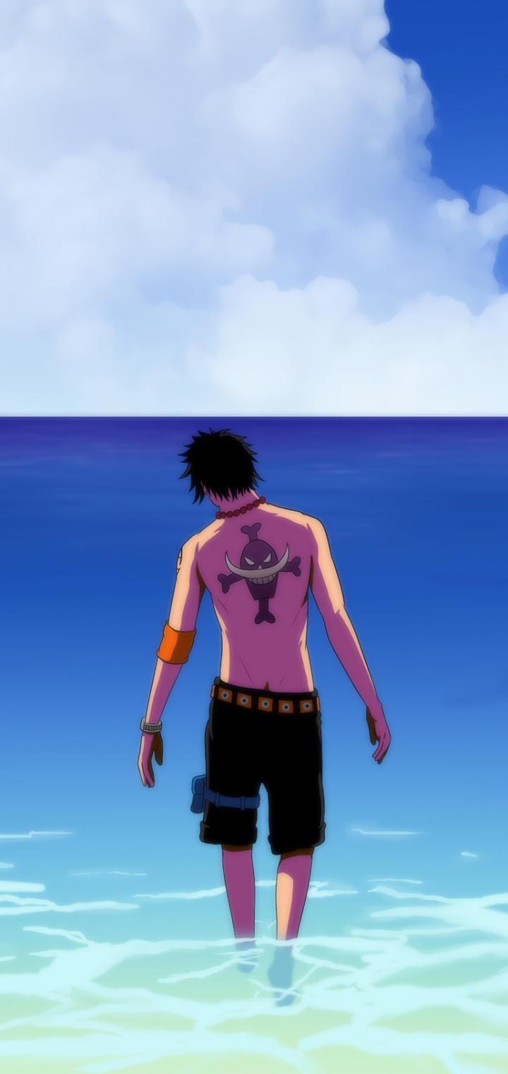 Download mobile wallpaper Anime, Tattoo, Cloud, Shorts, Black Hair, Portgas D Ace, One Piece for free.