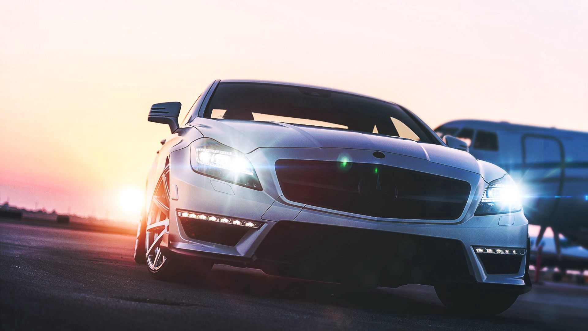 Free download wallpaper Cars, Lights, Front View, Headlights, Mercedes Benz on your PC desktop