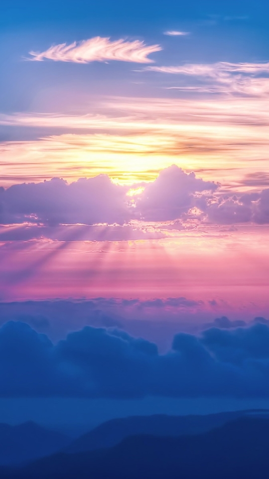 Download mobile wallpaper Sunset, Sky, Horizon, Earth, Cloud, Sunbeam, Sunbean for free.