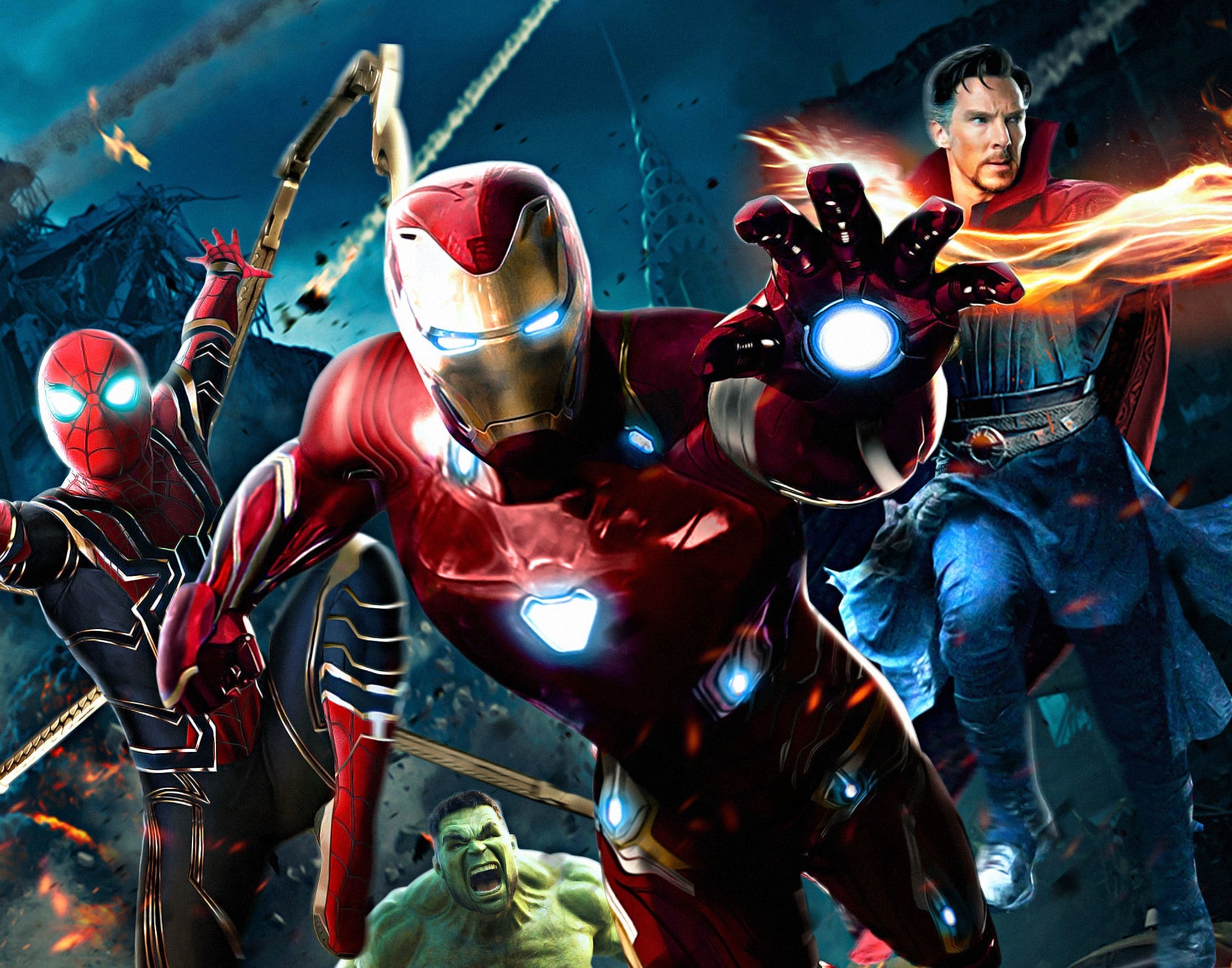 Download mobile wallpaper Spider Man, Hulk, Iron Man, Movie, The Avengers, Doctor Strange, Avengers: Infinity War for free.