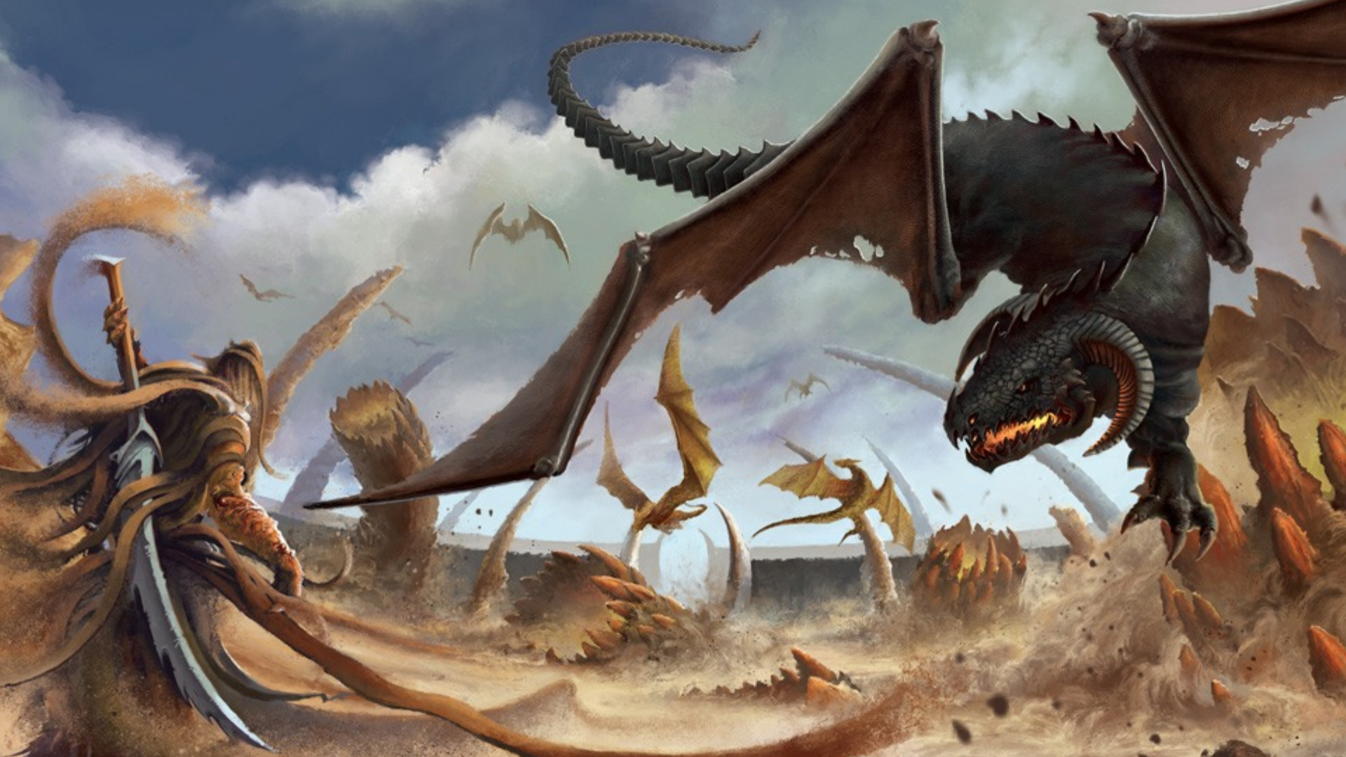 Free download wallpaper Fantasy, Dragon, Battle on your PC desktop