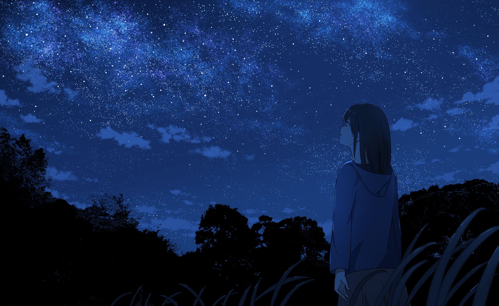Download mobile wallpaper Anime, Sky, Night, Starry Sky, Original for free.