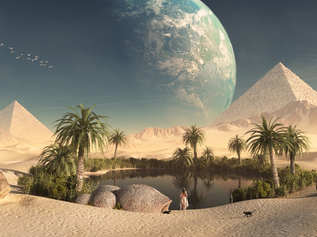Download mobile wallpaper Desert, Landscape, Fantasy for free.