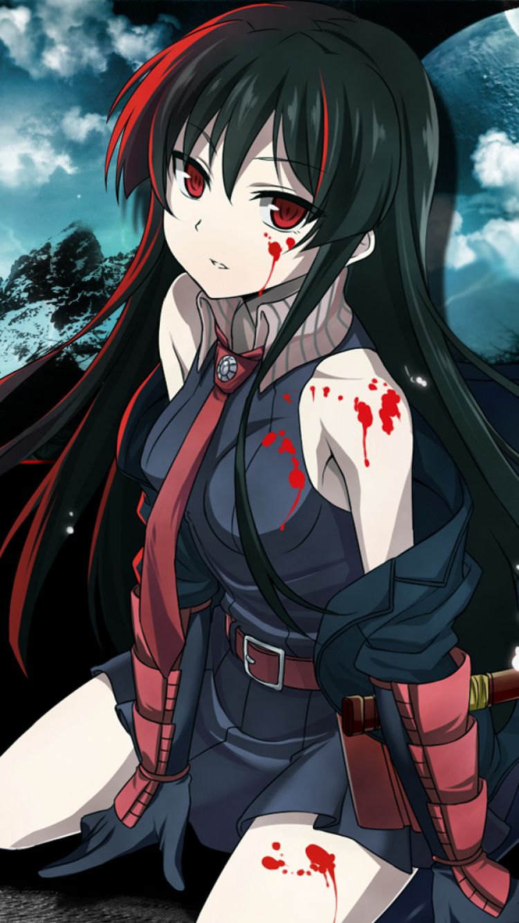 Download mobile wallpaper Anime, Moon, Blood, Akame (Akame Ga Kill!), Akame Ga Kill! for free.