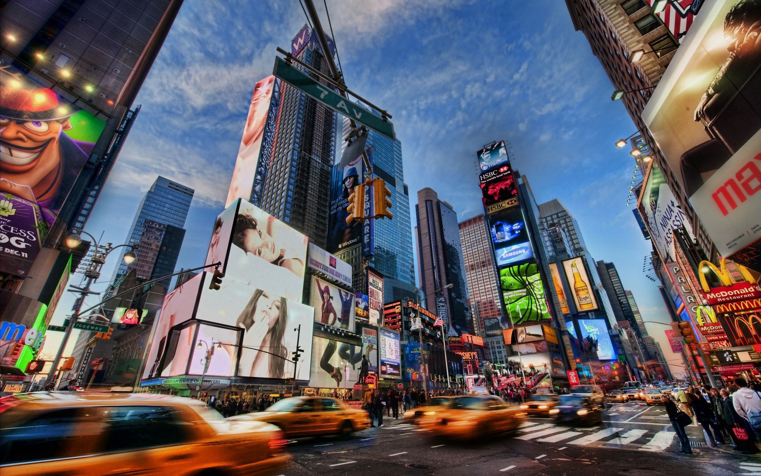 110560 télécharger l'image new york, taxi, villes, gratte ciel, grattes ciels, hdr - fonds d'écran et économiseurs d'écran gratuits