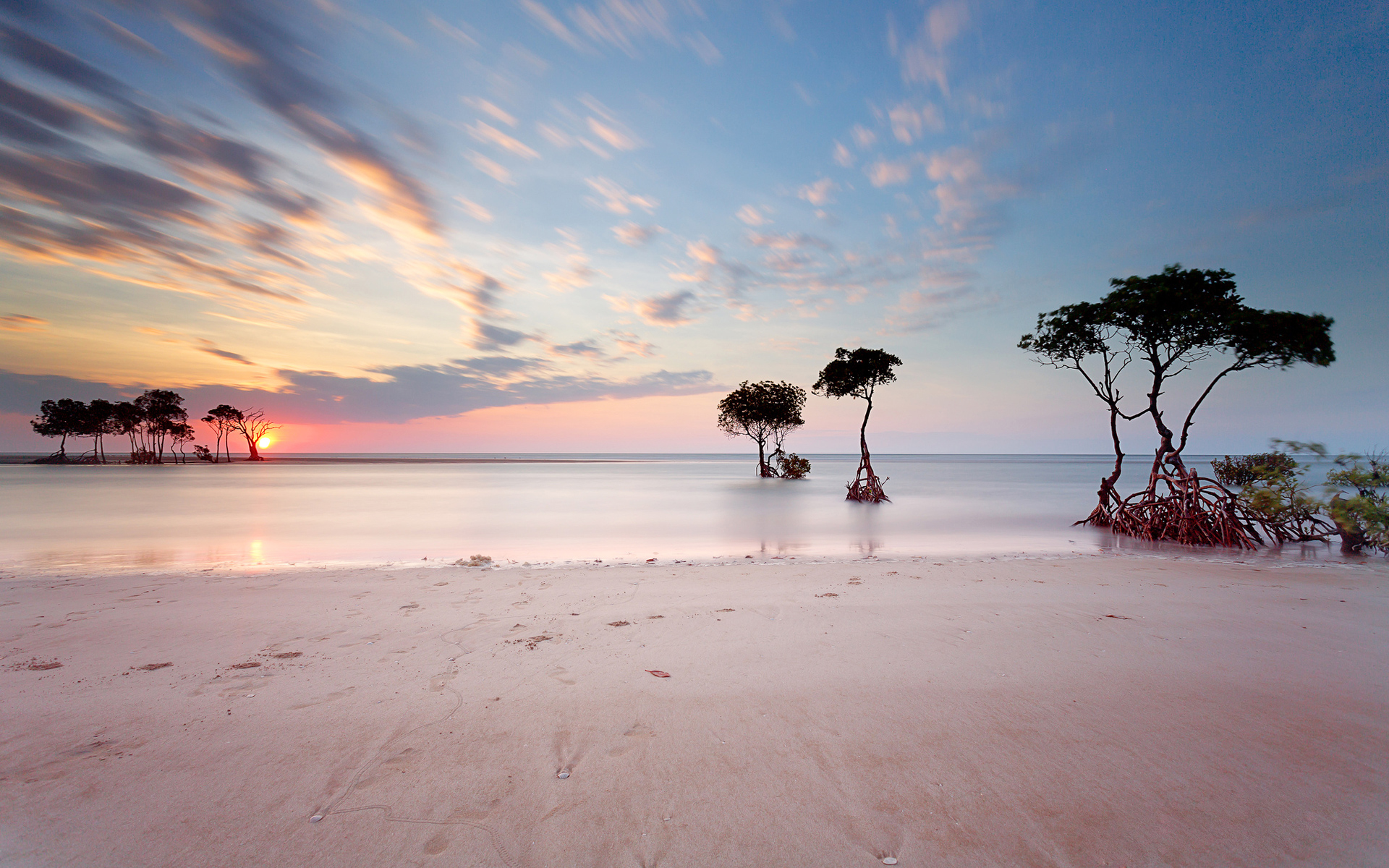 Laden Sie das Natur, Wasser, Strand, Sand, Baum, Himmel, Sonnenuntergang, Erde/natur, Meereslandschaft-Bild kostenlos auf Ihren PC-Desktop herunter