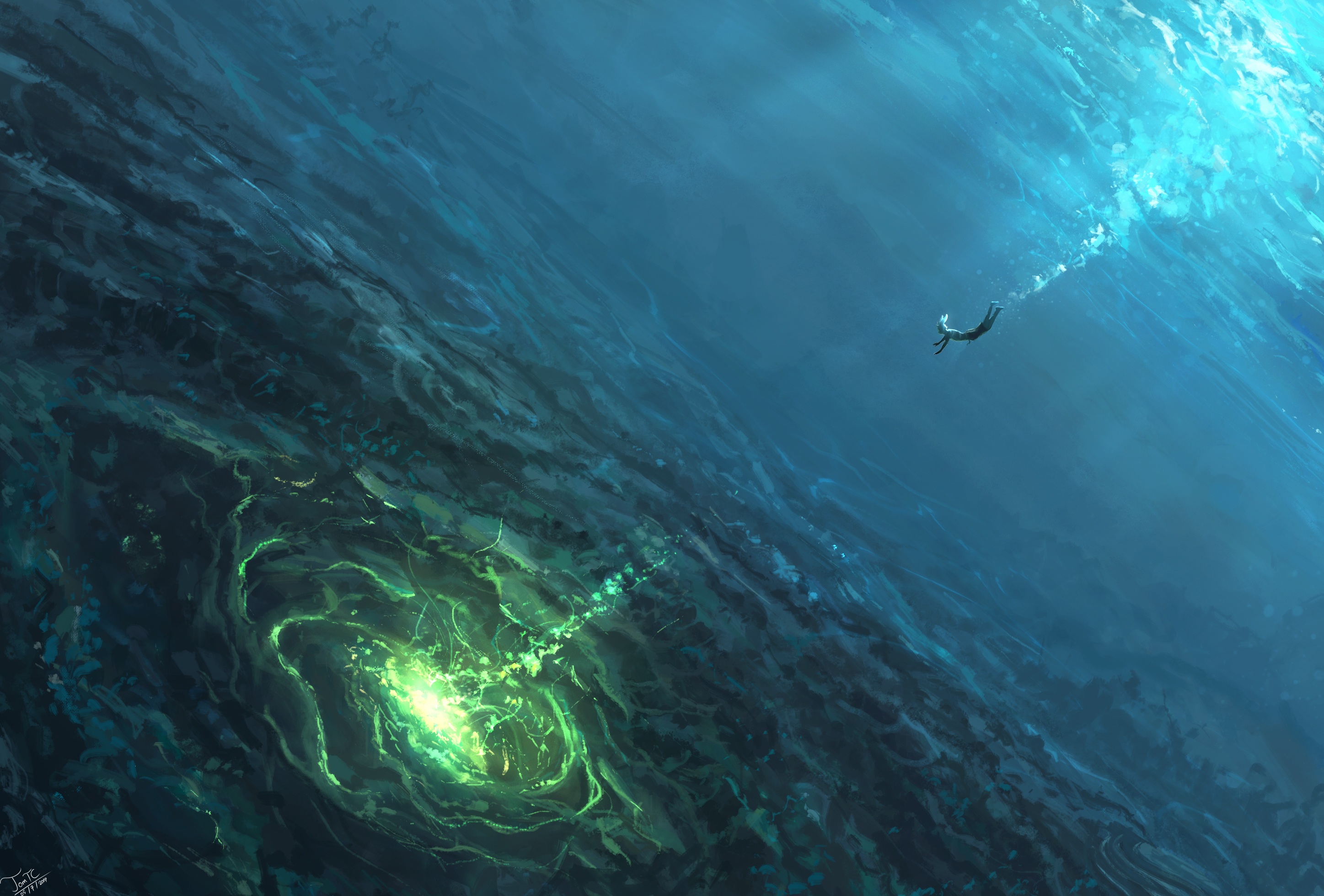 Free download wallpaper Fantasy, Ocean, Creature on your PC desktop