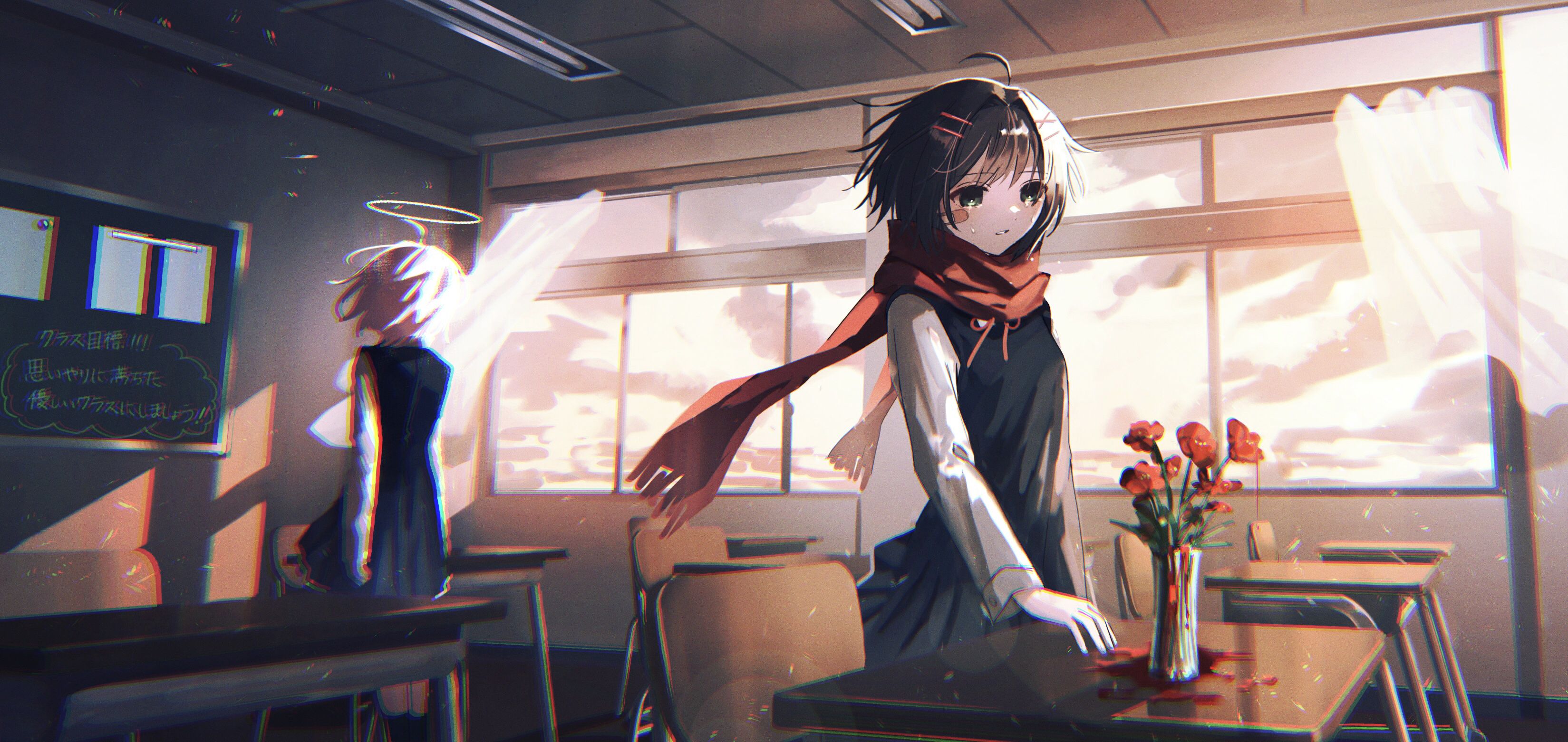 Free download wallpaper Anime, Girl, Classroom on your PC desktop