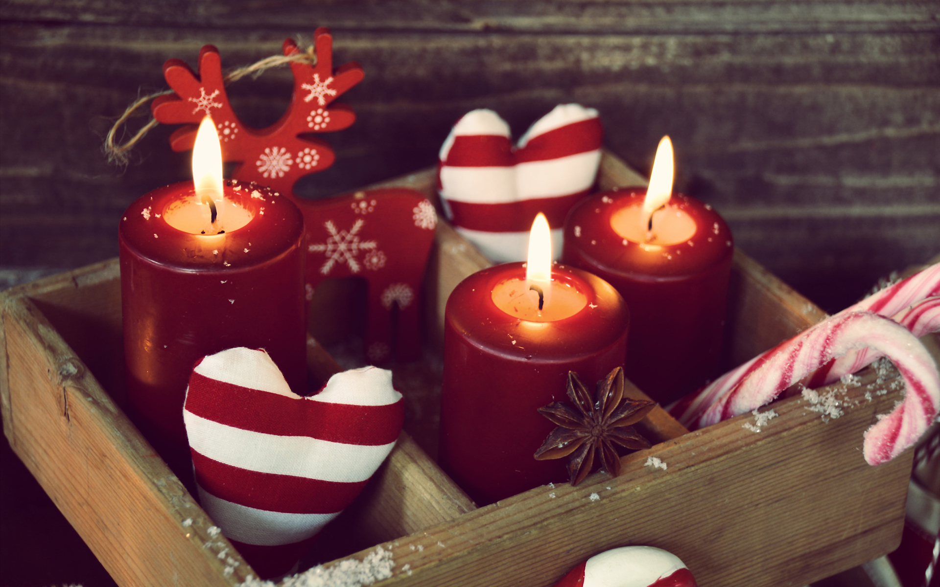 Handy-Wallpaper Feiertage, Weihnachten, Kerze, Zuckerstange kostenlos herunterladen.