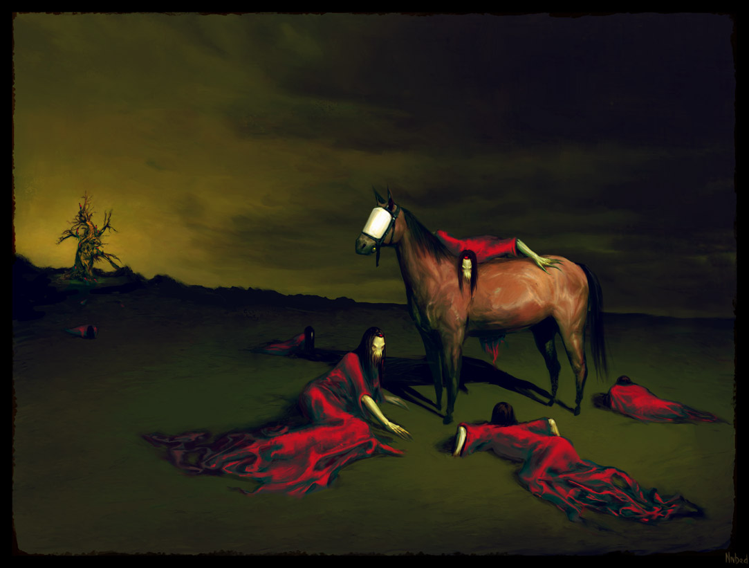 1514716 скачать обои лошадь, странный, тьма - заставки и картинки бесплатно