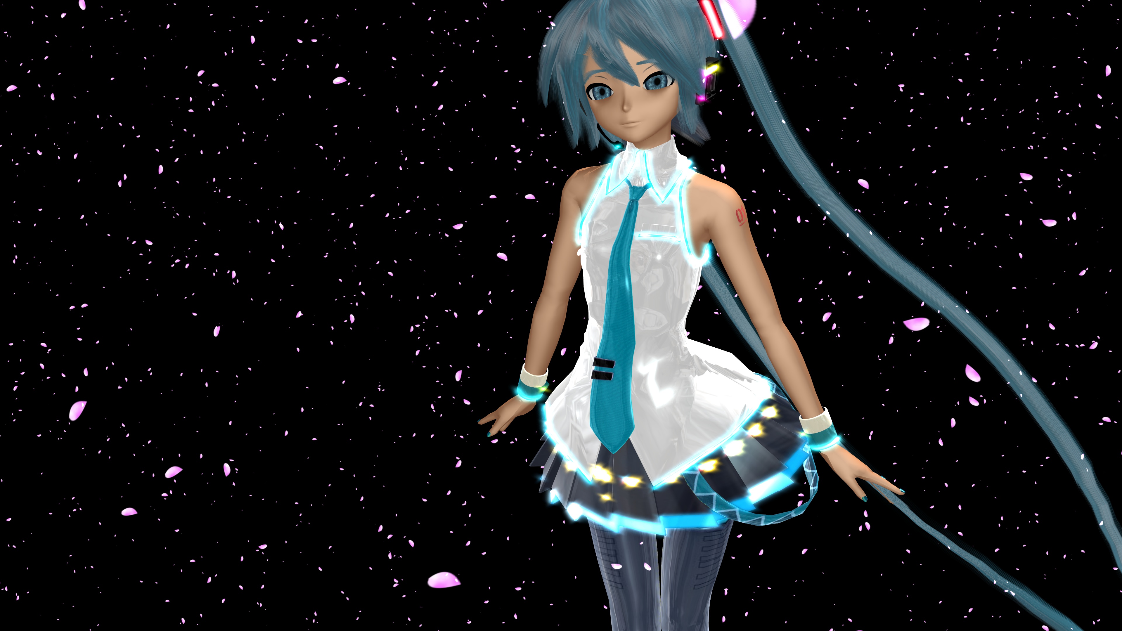 Descarga gratuita de fondo de pantalla para móvil de Sakura, Vocaloid, Ojos Azules, Animado, Pelo Azul, Hatsune Miku.