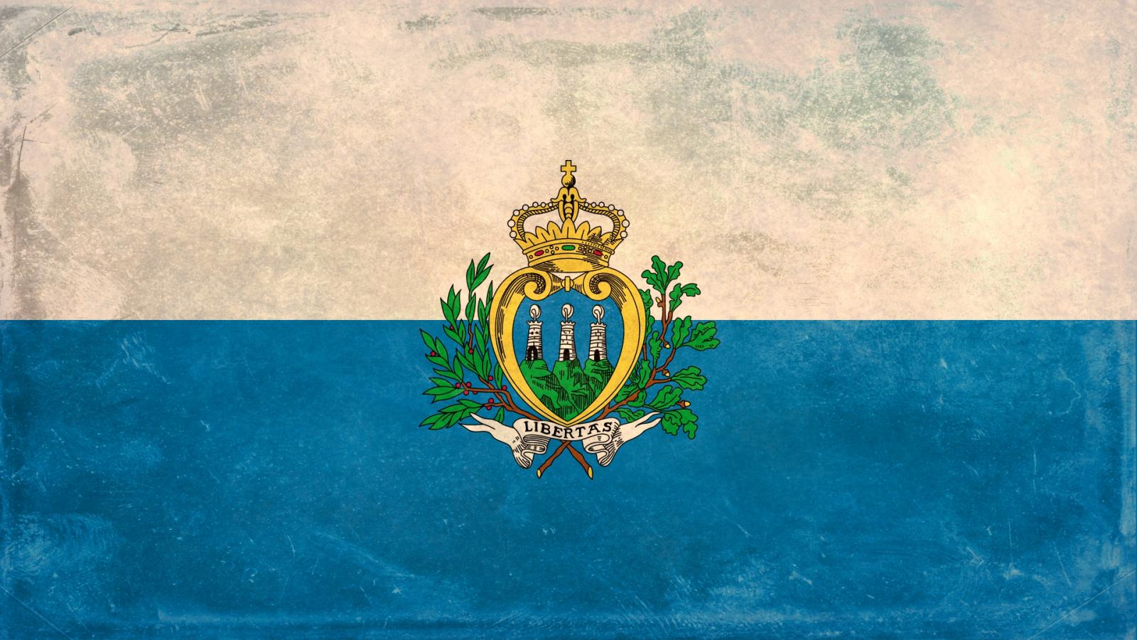 Laden Sie Flagge Von San Marino HD-Desktop-Hintergründe herunter