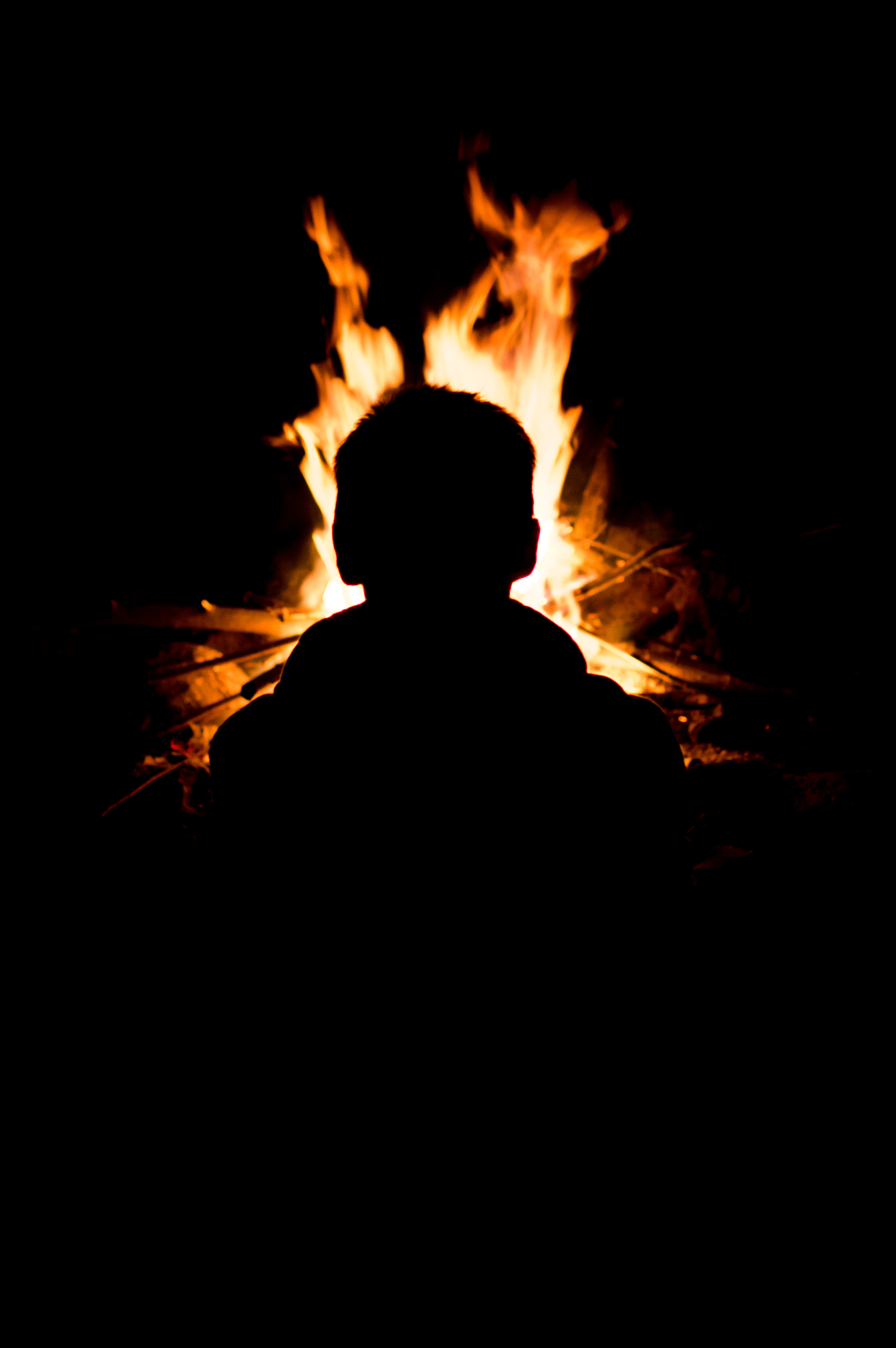 Free download wallpaper Silhouette, Person, Fire, Flame, Human on your PC desktop