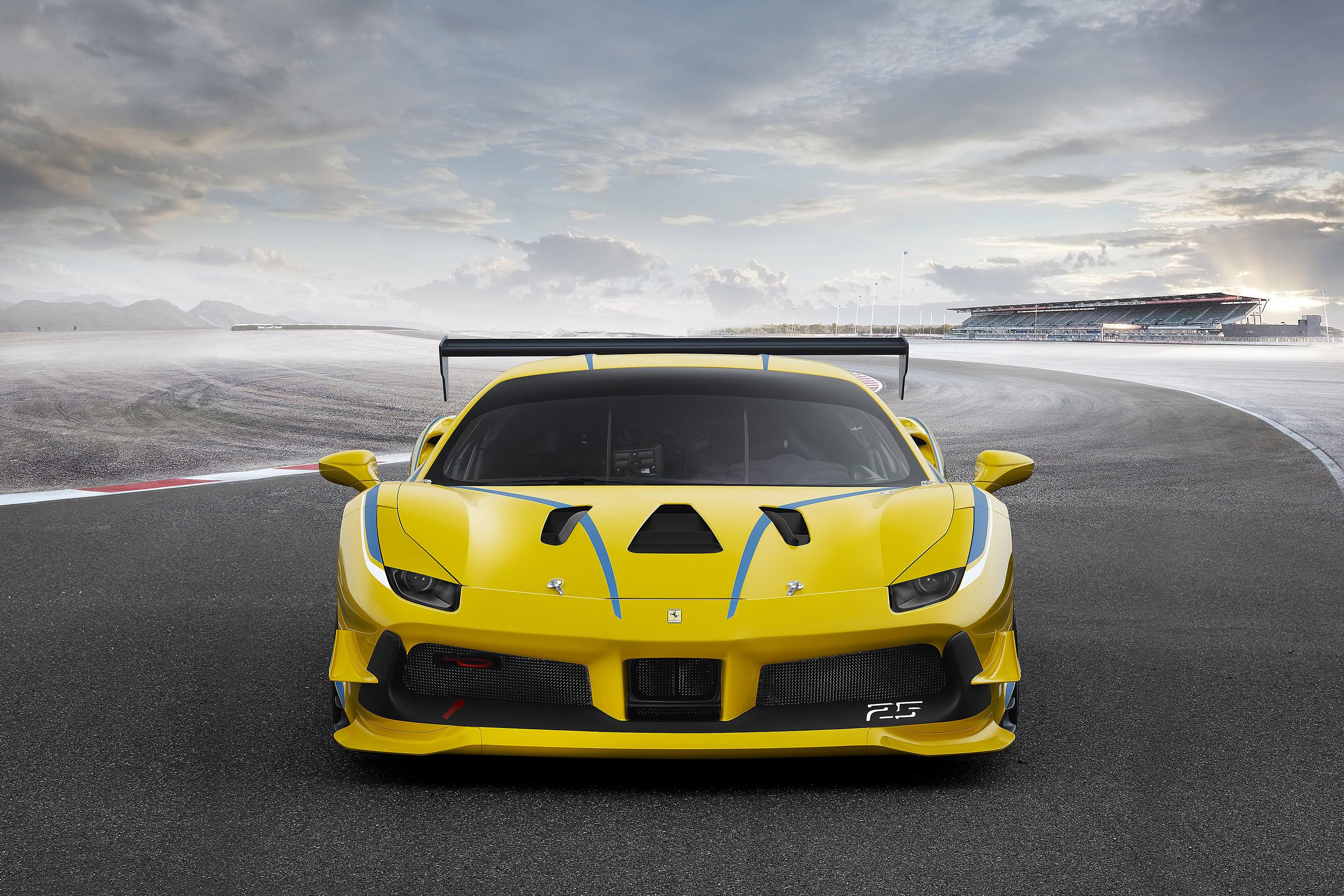 Laden Sie das Ferrari, Autos, Fahrzeuge, Gelbes Auto, Ferrari 488 Herausforderung-Bild kostenlos auf Ihren PC-Desktop herunter