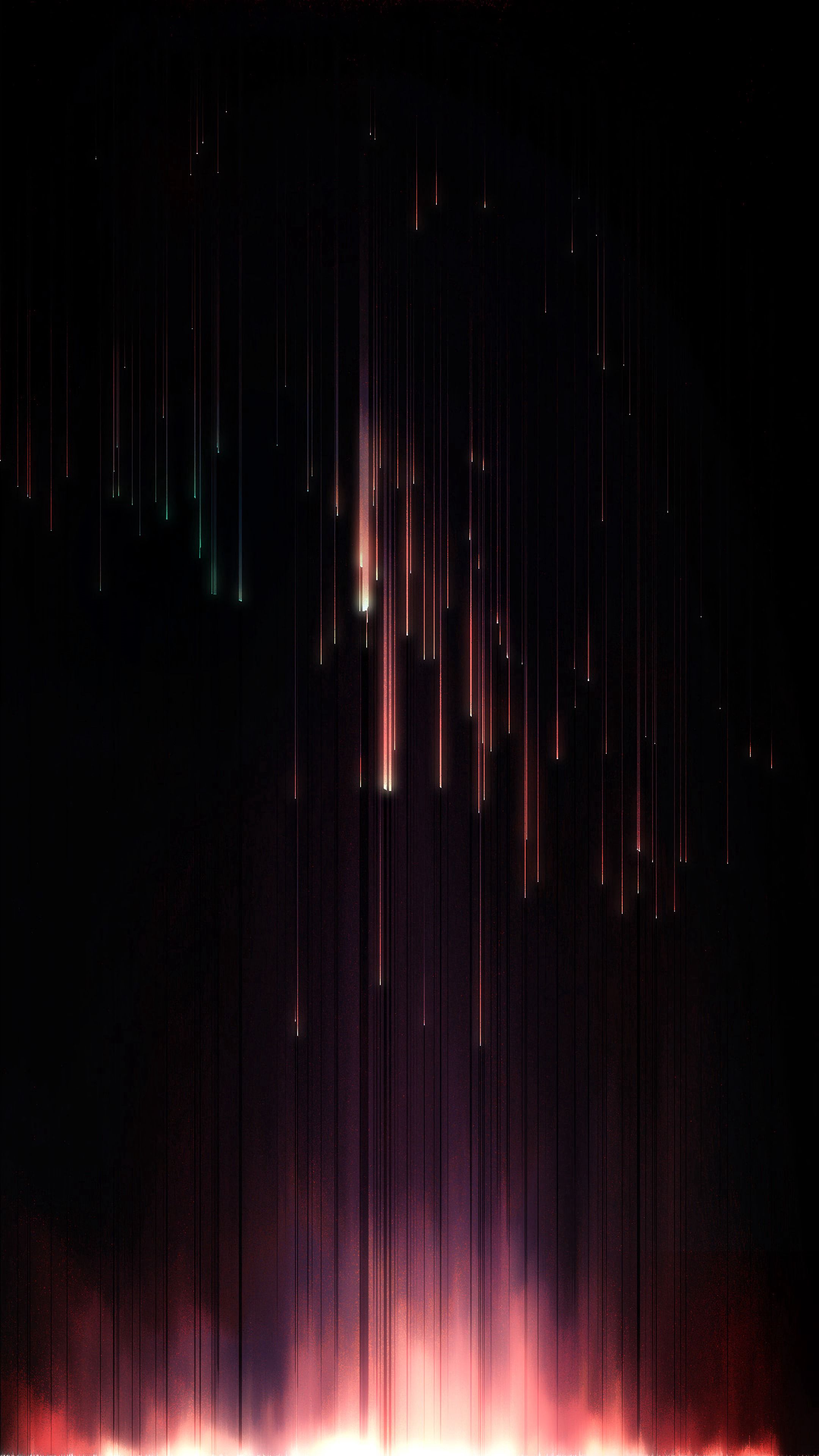 digital, fall, lines, rain, abstract, glow HD wallpaper