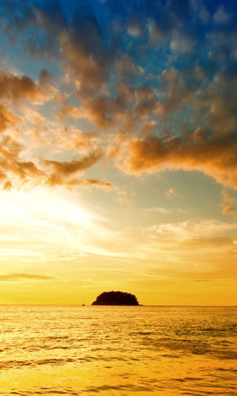 Download mobile wallpaper Sunset, Sky, Sea, Sun, Horizon, Ocean, Earth, Cloud for free.