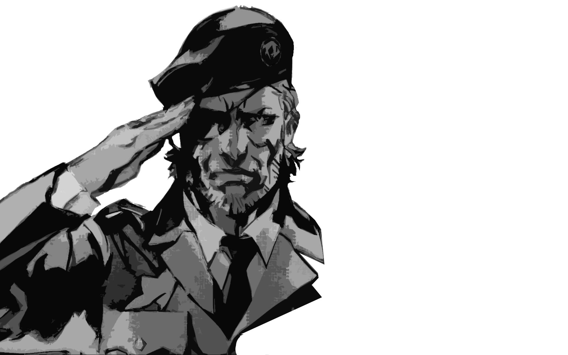 Download mobile wallpaper Metal Gear, Monochrome, Soldier, Video Game, Minimalist for free.