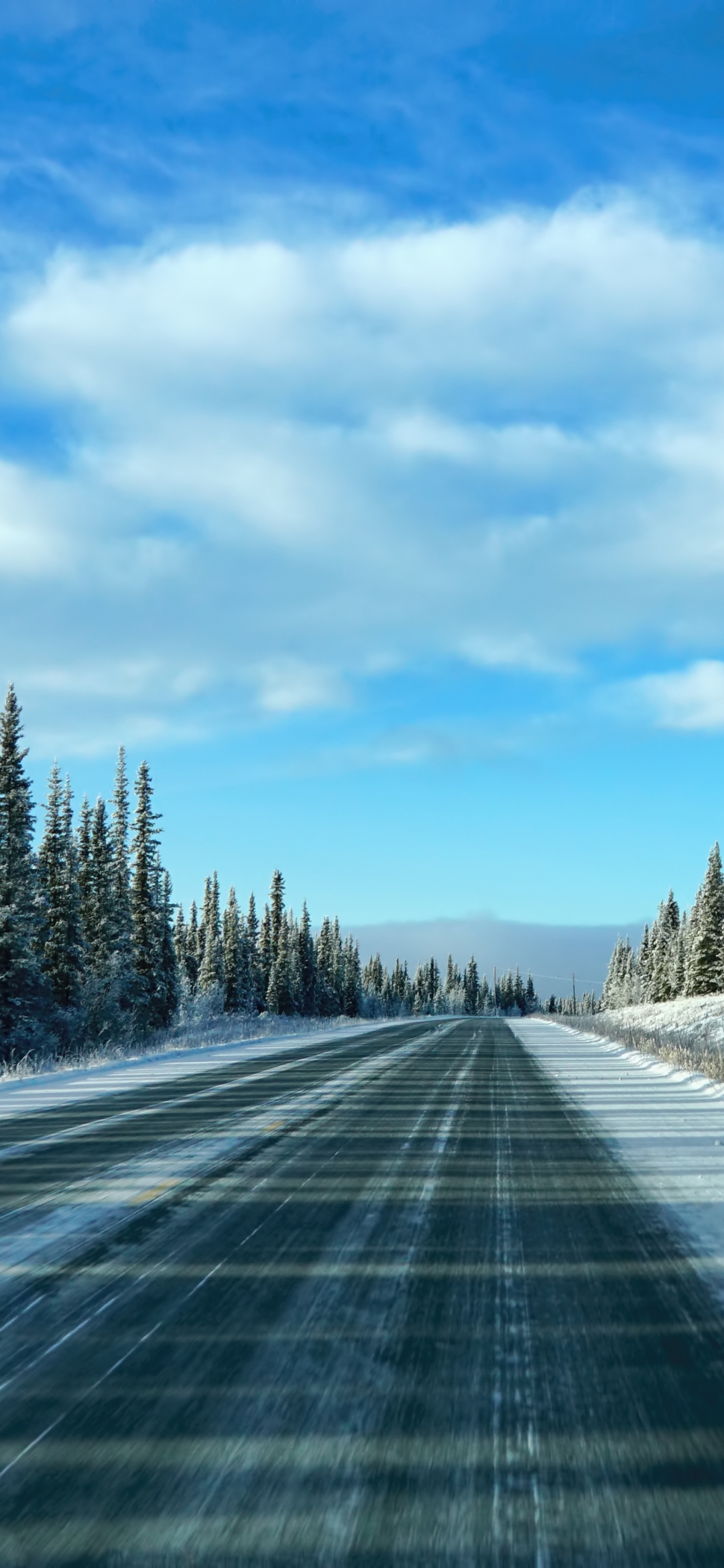 Baixar papel de parede para celular de Inverno, Neve, Estrada, Nuvem, Feito Pelo Homem gratuito.