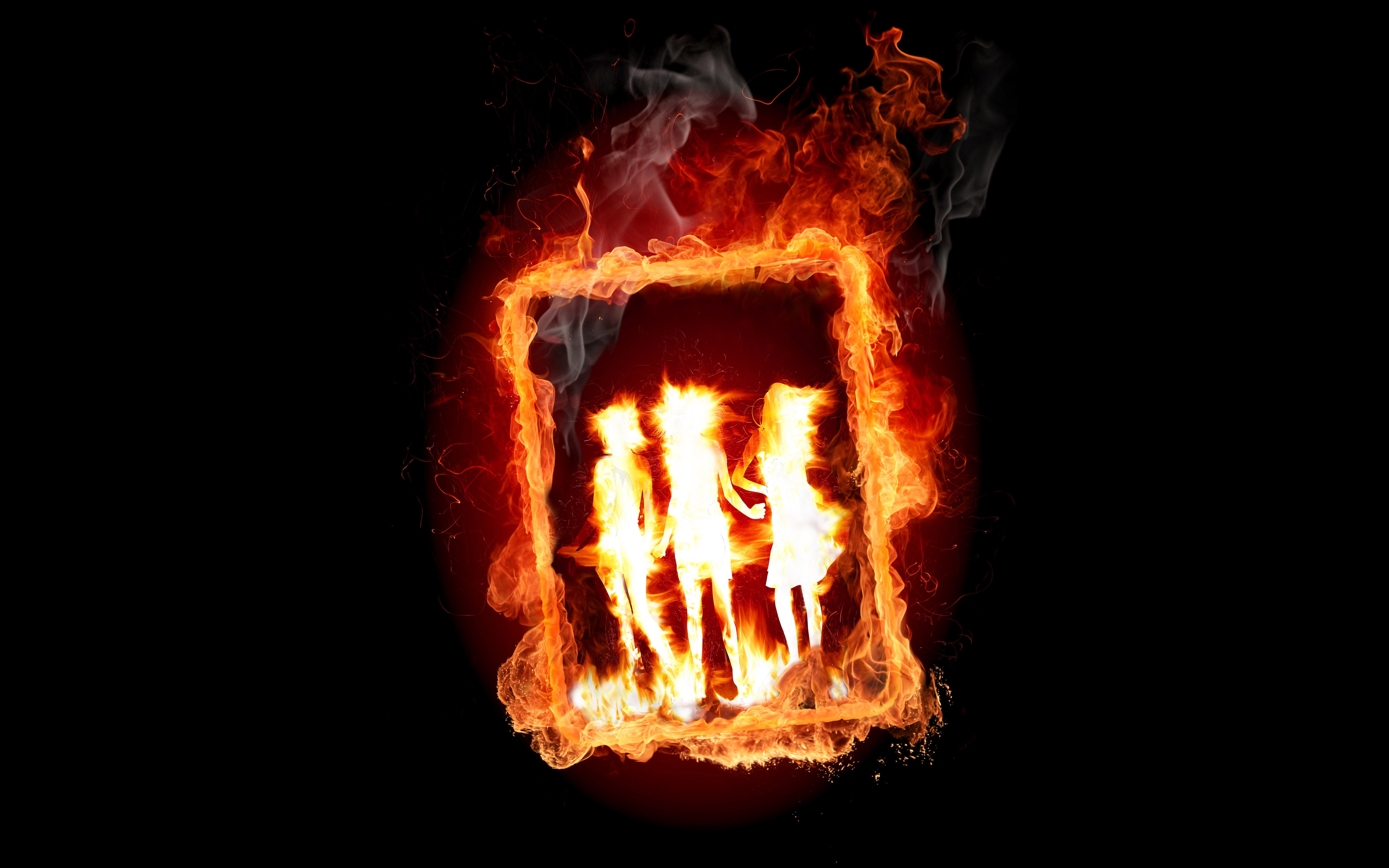 Download mobile wallpaper Fire, Flame, Artistic, Cgi for free.
