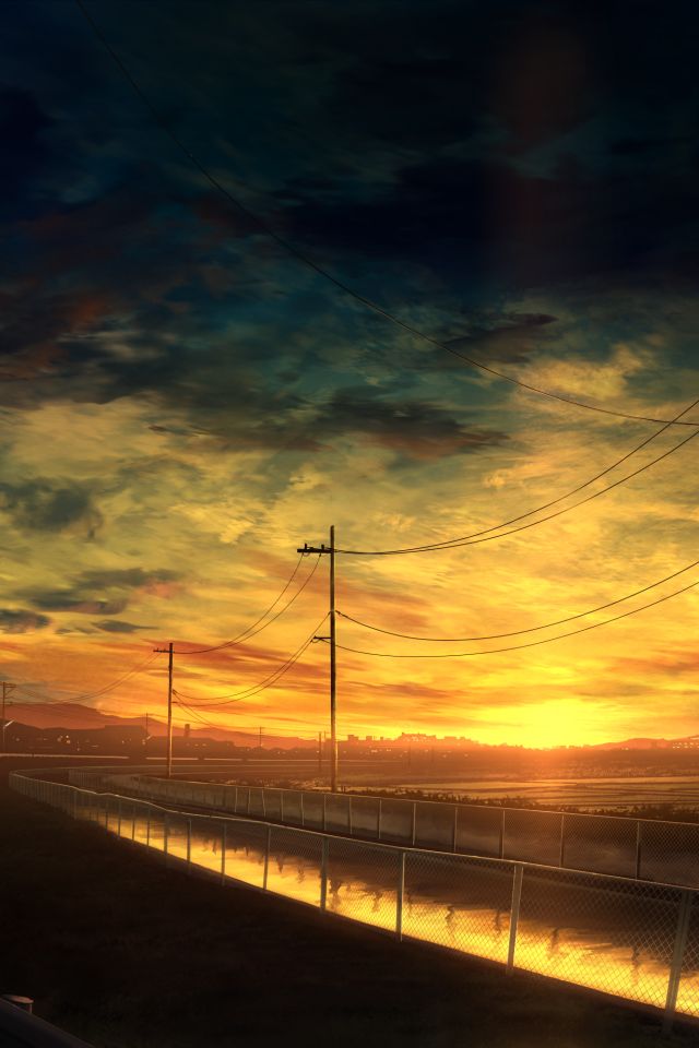 Download mobile wallpaper Anime, Sunset, Sky for free.